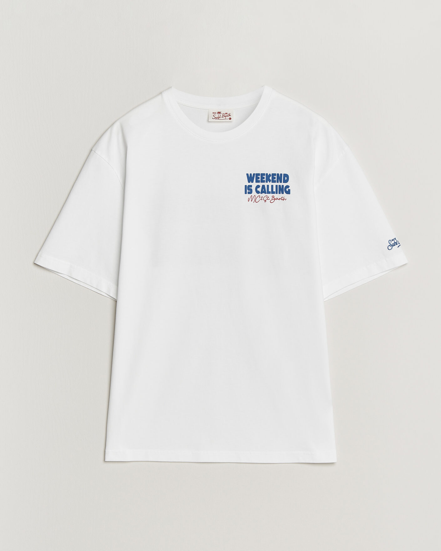 Herre | T-Shirts | MC2 Saint Barth | Back Printed Cotton T-Shirt Weekend Jet