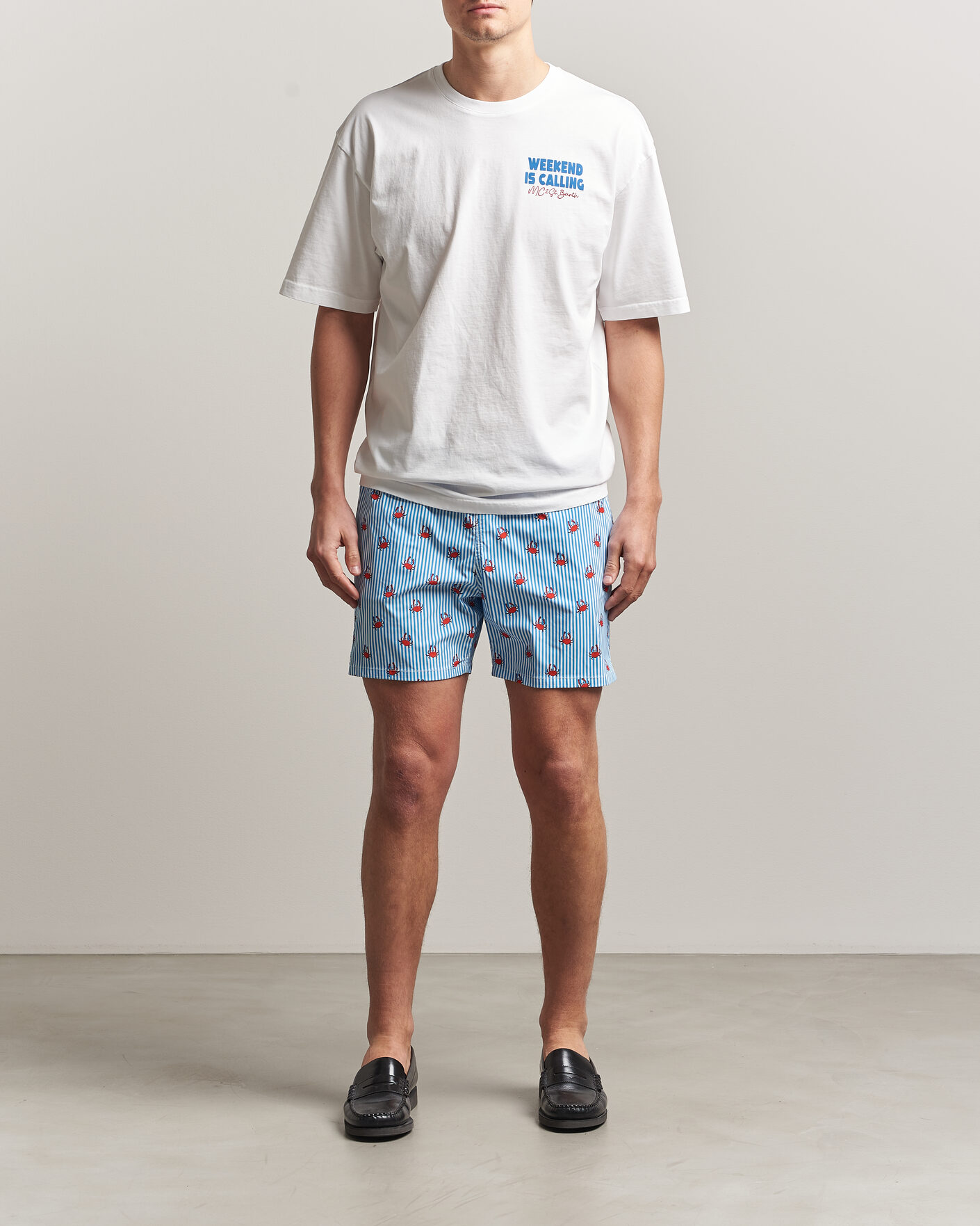 Herre | T-Shirts | MC2 Saint Barth | Back Printed Cotton T-Shirt Weekend Jet