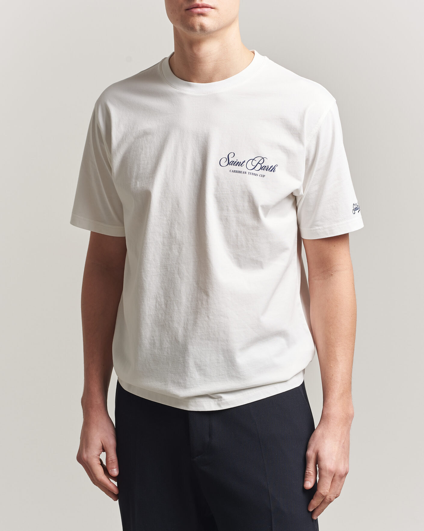Herre | T-Shirts | MC2 Saint Barth | Back Printed Cotton T-Shirt Gustavia Cup
