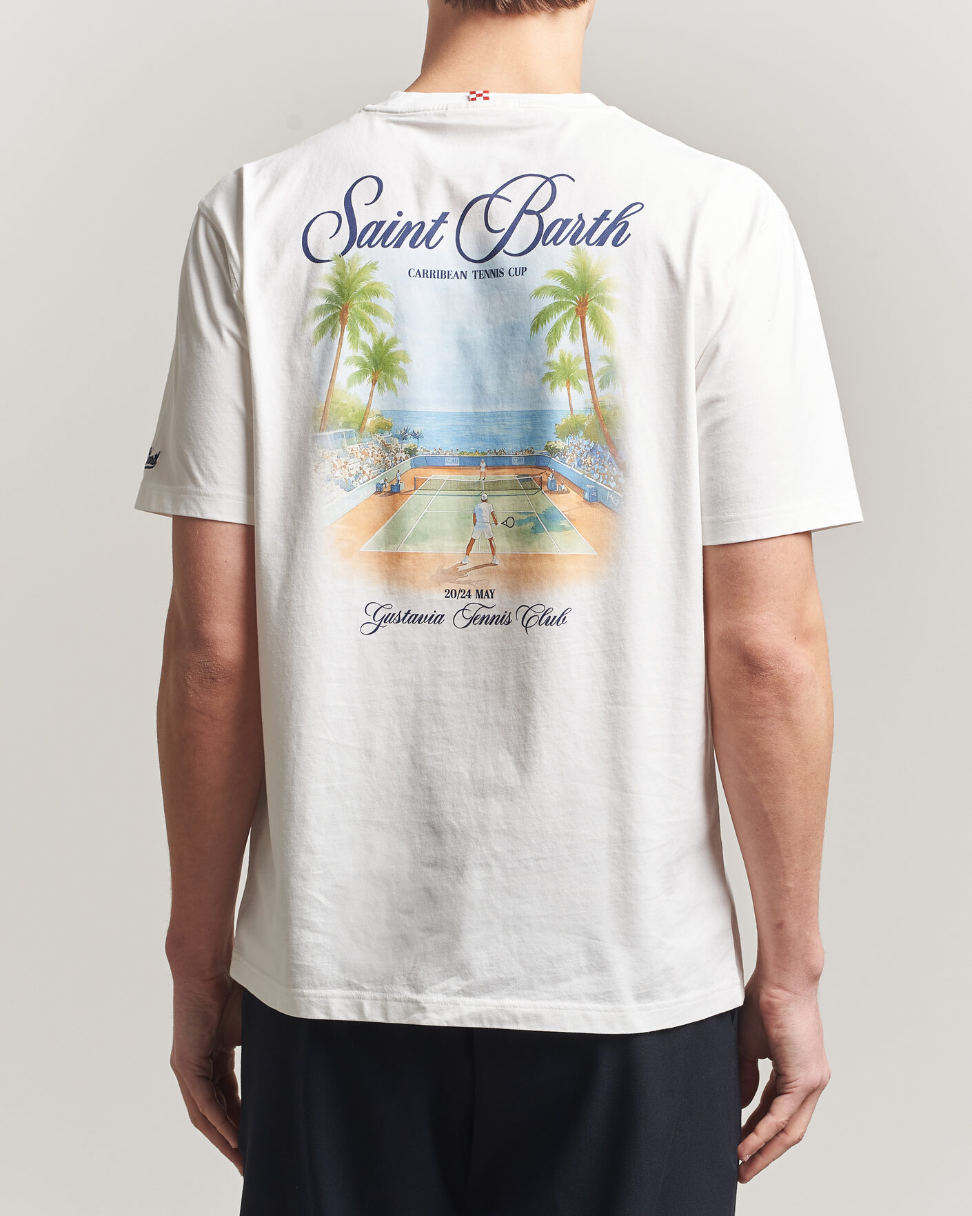 Herre | T-Shirts | MC2 Saint Barth | Back Printed Cotton T-Shirt Gustavia Cup