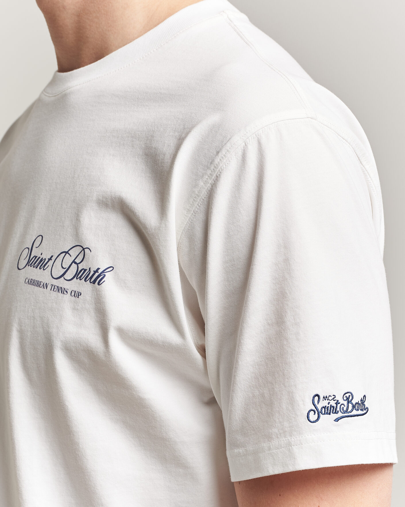 Herre | T-Shirts | MC2 Saint Barth | Back Printed Cotton T-Shirt Gustavia Cup