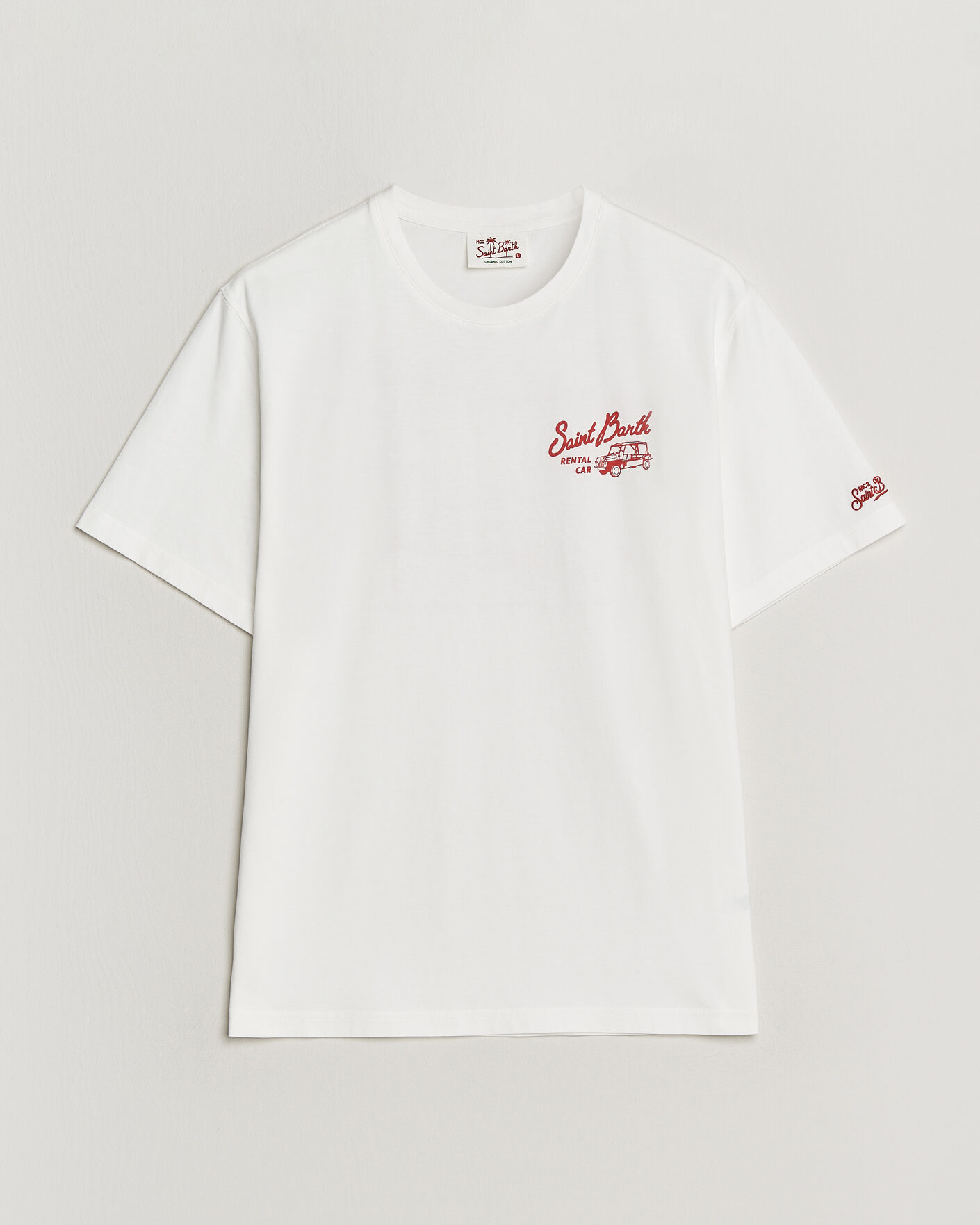 Herre | T-Shirts | MC2 Saint Barth | Back Printed Cotton T-Shirt Rental Car