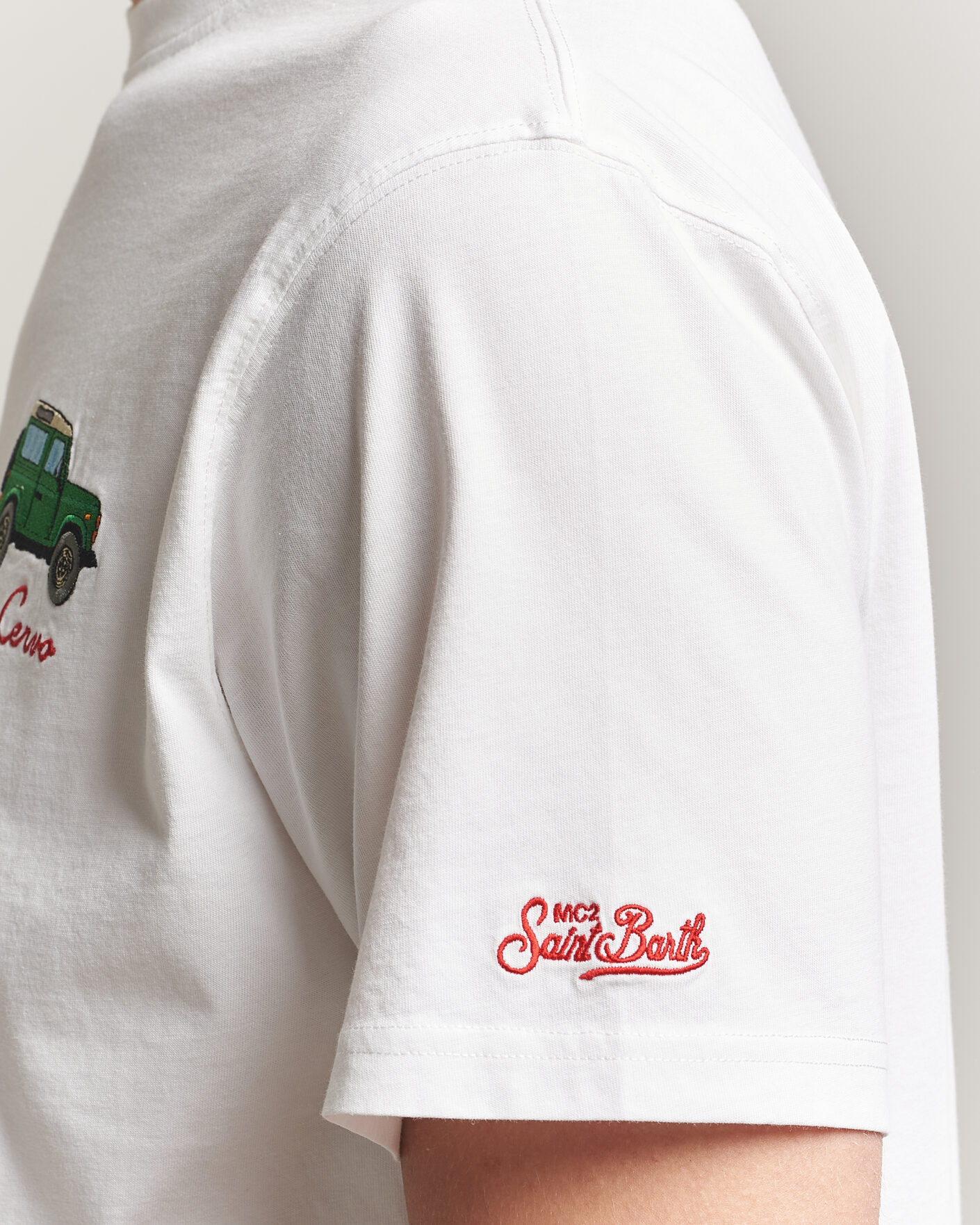 Herre | T-Shirts | MC2 Saint Barth | Printed Cotton T-Shirt Car Cervo