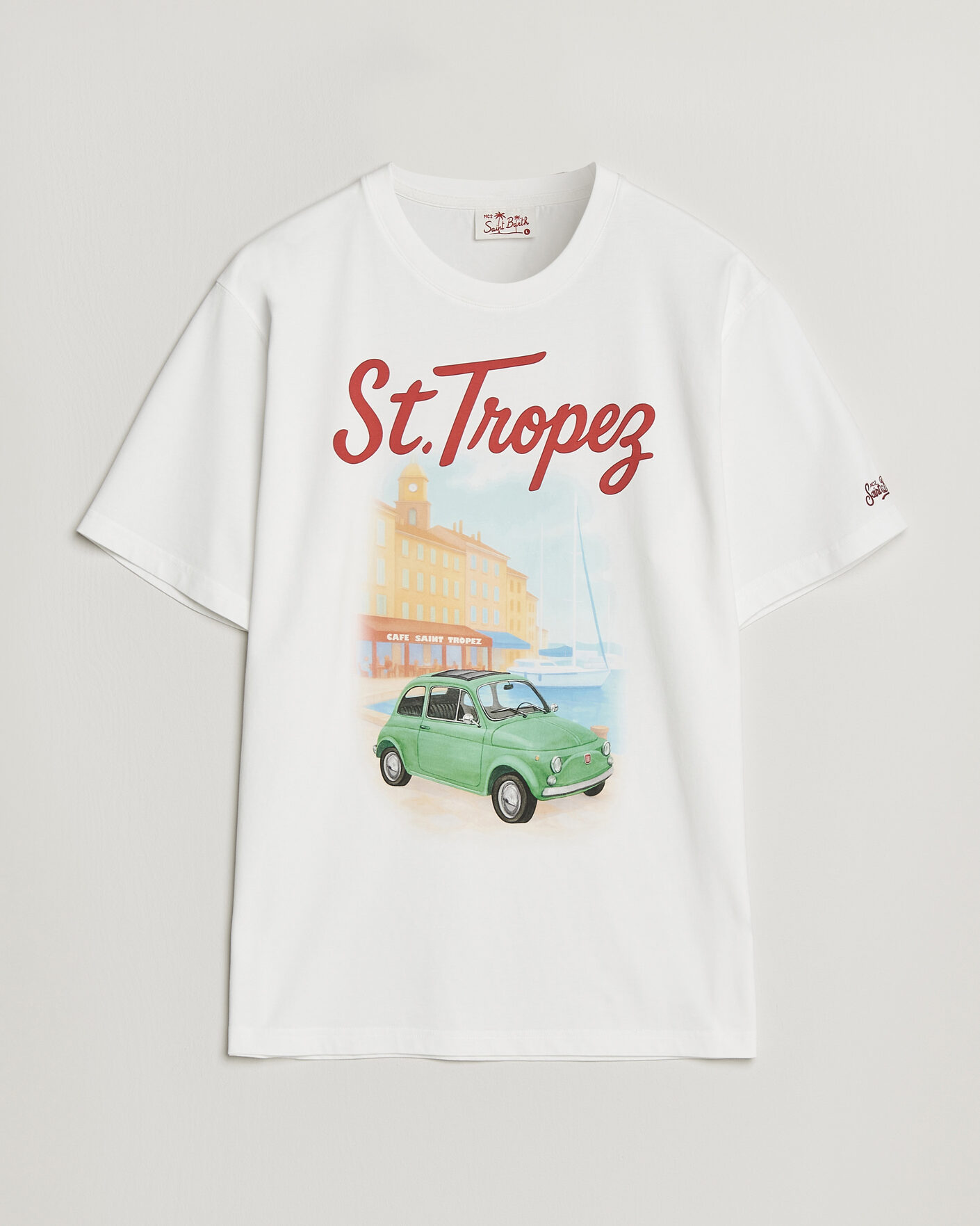 Herre | T-Shirts | MC2 Saint Barth | Printed Cotton T-Shirt St Tropez Car