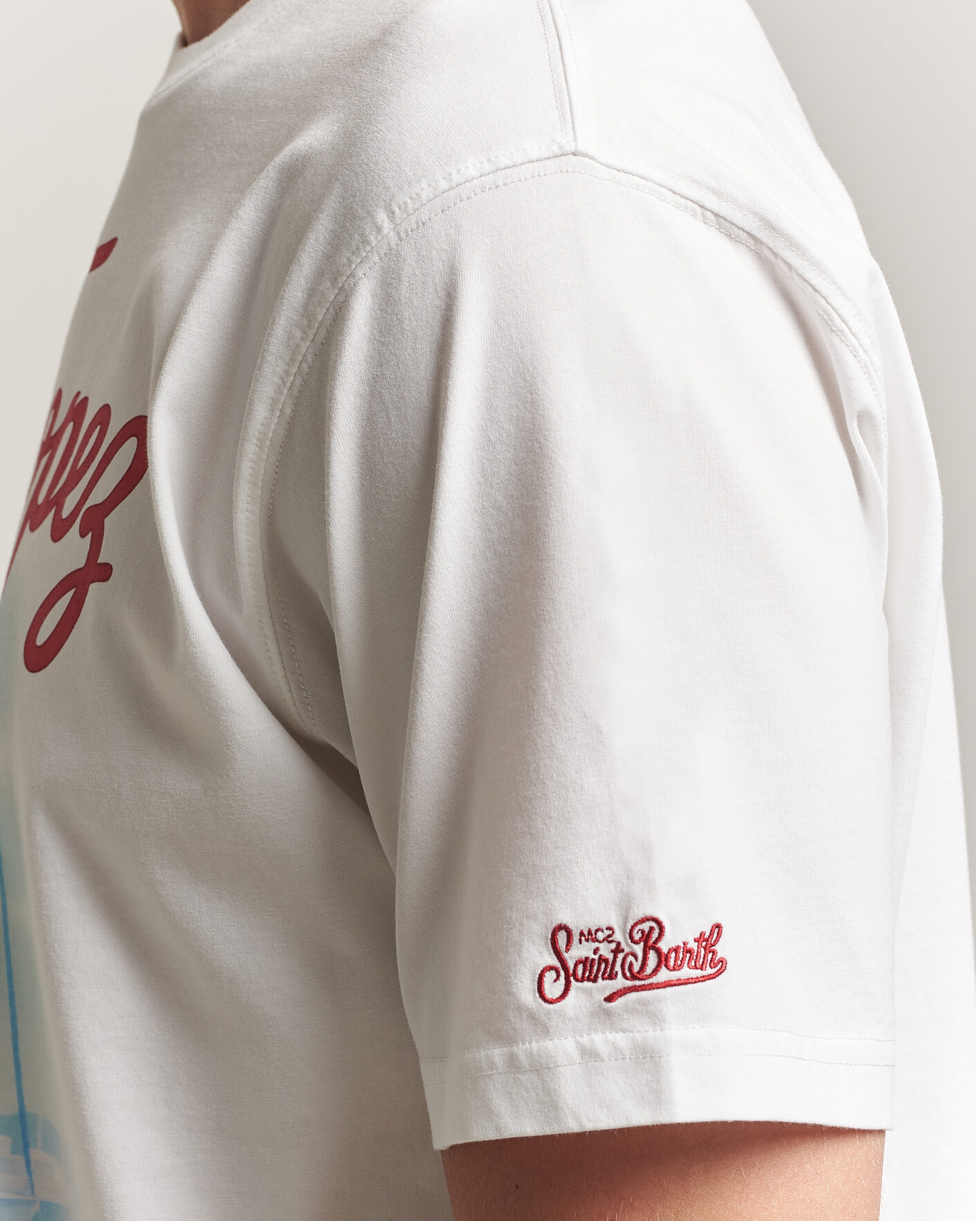 Herre | T-Shirts | MC2 Saint Barth | Printed Cotton T-Shirt St Tropez Car