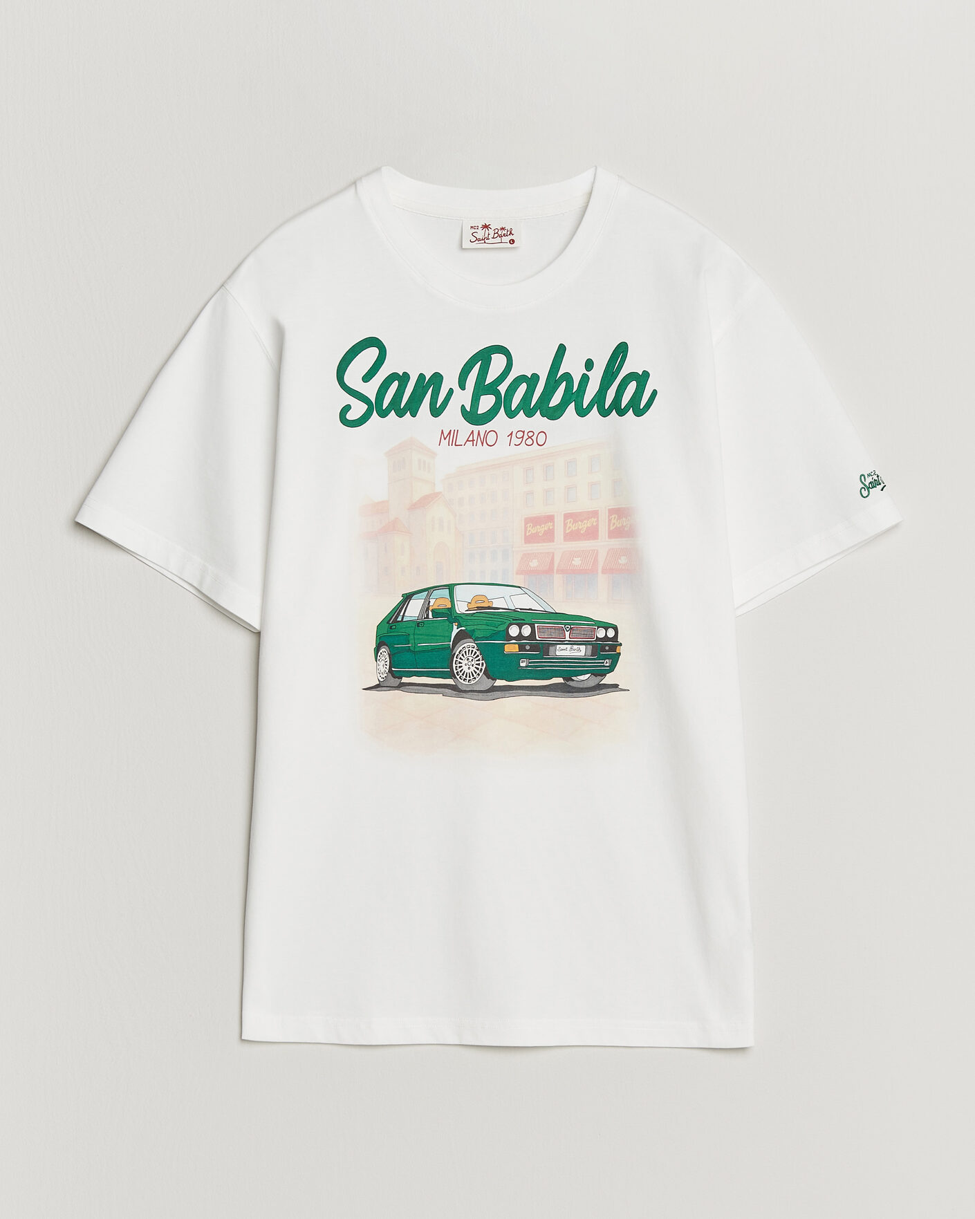 Herre | T-Shirts | MC2 Saint Barth | Printed Cotton T-Shirt San Babila Car