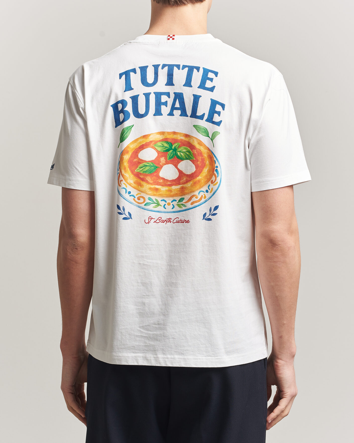 Herre | T-Shirts | MC2 Saint Barth | Back Printed Cotton T-Shirt Bufale