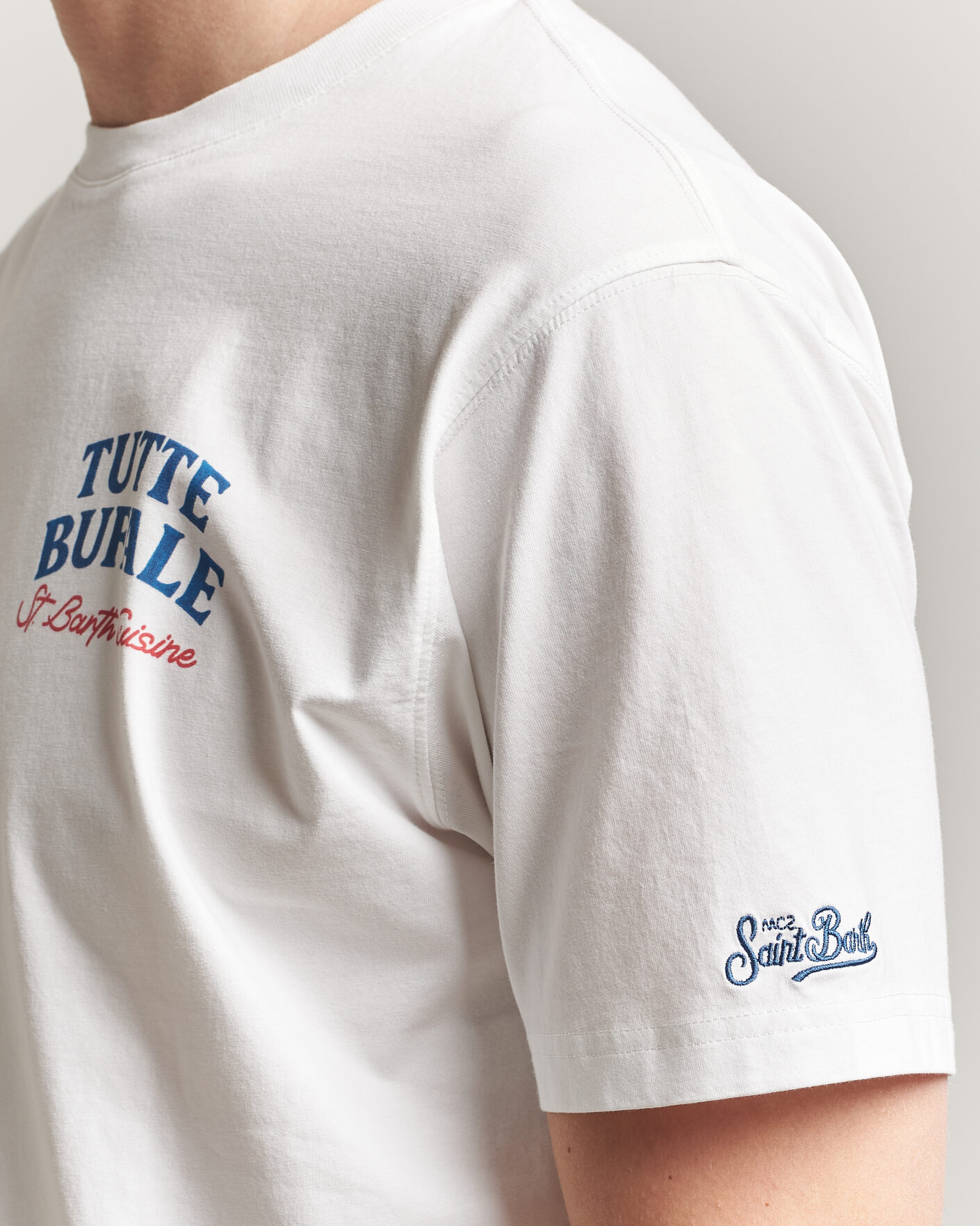 Herre | T-Shirts | MC2 Saint Barth | Back Printed Cotton T-Shirt Bufale