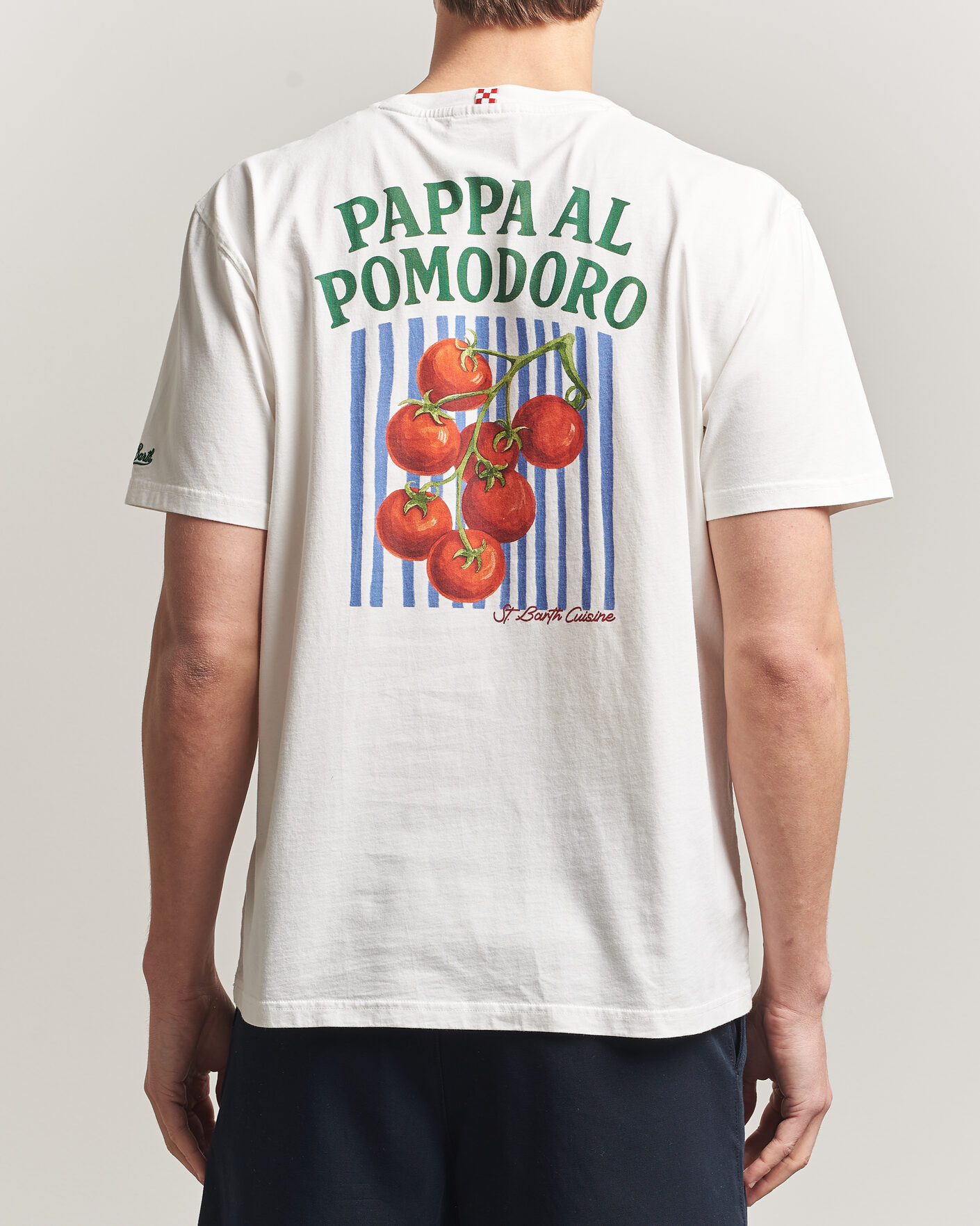 Herre | T-Shirts | MC2 Saint Barth | Back Printed Cotton T-Shirt Pappa Pomodoro