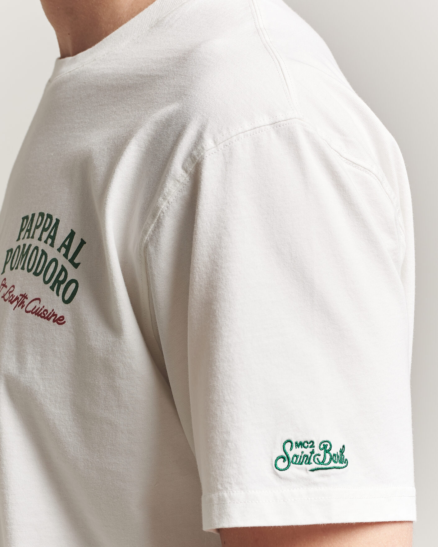 Herre | T-Shirts | MC2 Saint Barth | Back Printed Cotton T-Shirt Pappa Pomodoro