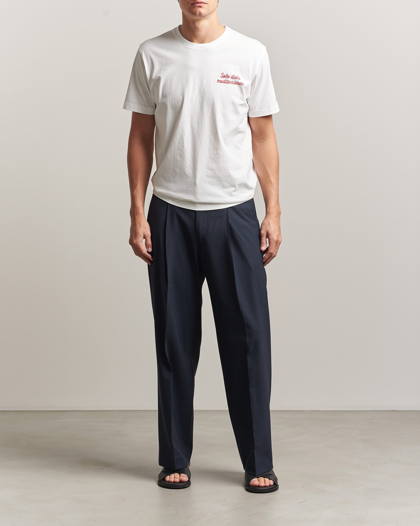 Herre | T-Shirts | MC2 Saint Barth | Back Printed Cotton T-Shirt Dieta Mediterranea