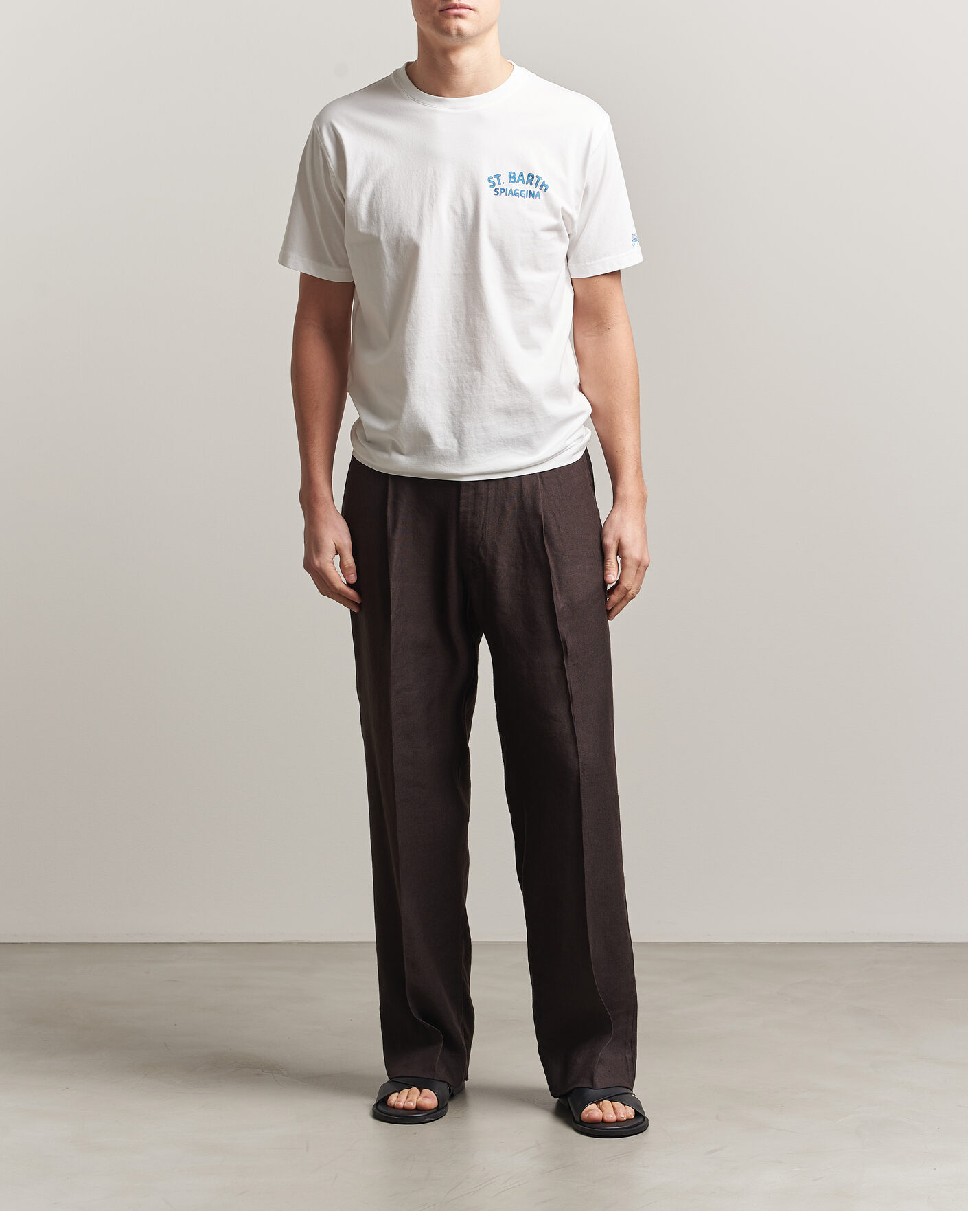 Herre | T-Shirts | MC2 Saint Barth | Back Printed Cotton T-Shirt Spiaggina