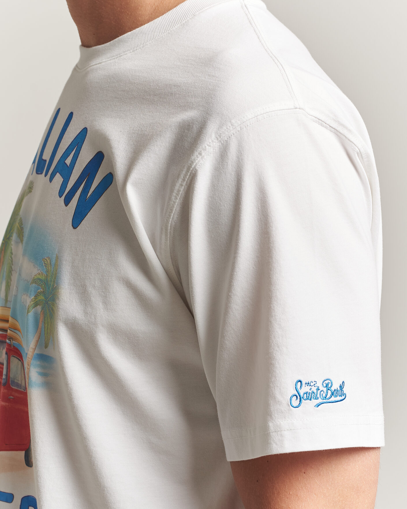 Herre | T-Shirts | MC2 Saint Barth | Printed Cotton T-Shirt Italian Surfer