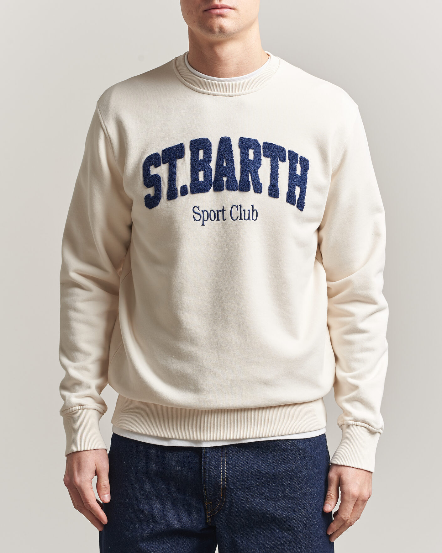 Herre | Gensere | MC2 Saint Barth | Terry Cotton Logo Sweatshirt Off White