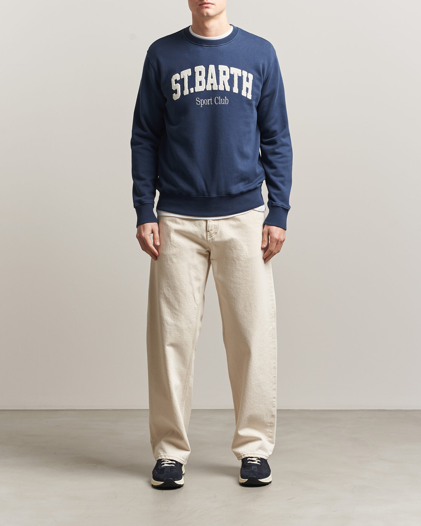 Herre | Gensere | MC2 Saint Barth | Terry Cotton Logo Sweatshirt Navy