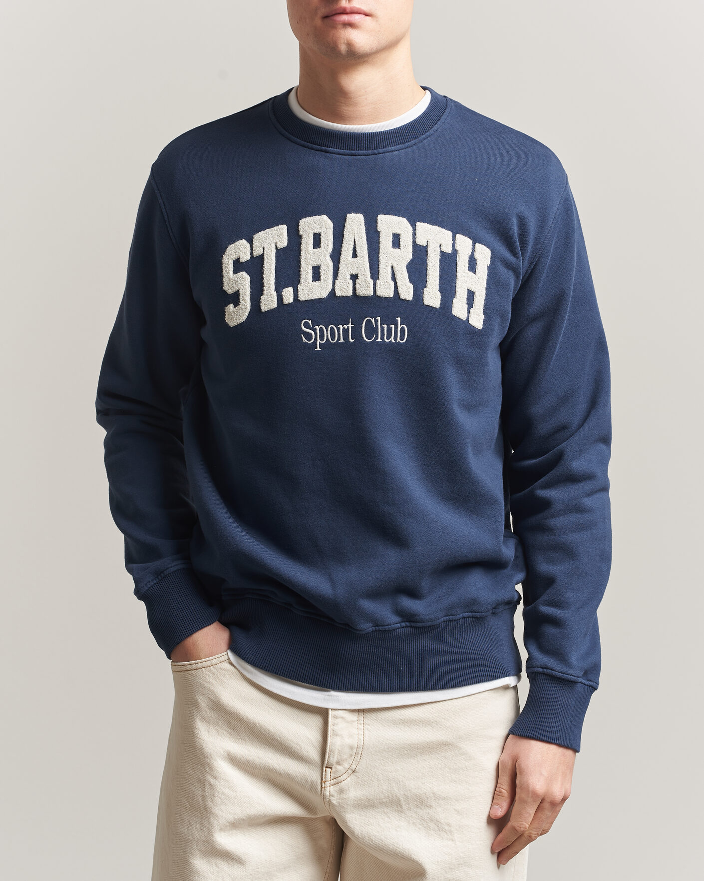 Herre | Gensere | MC2 Saint Barth | Terry Cotton Logo Sweatshirt Navy