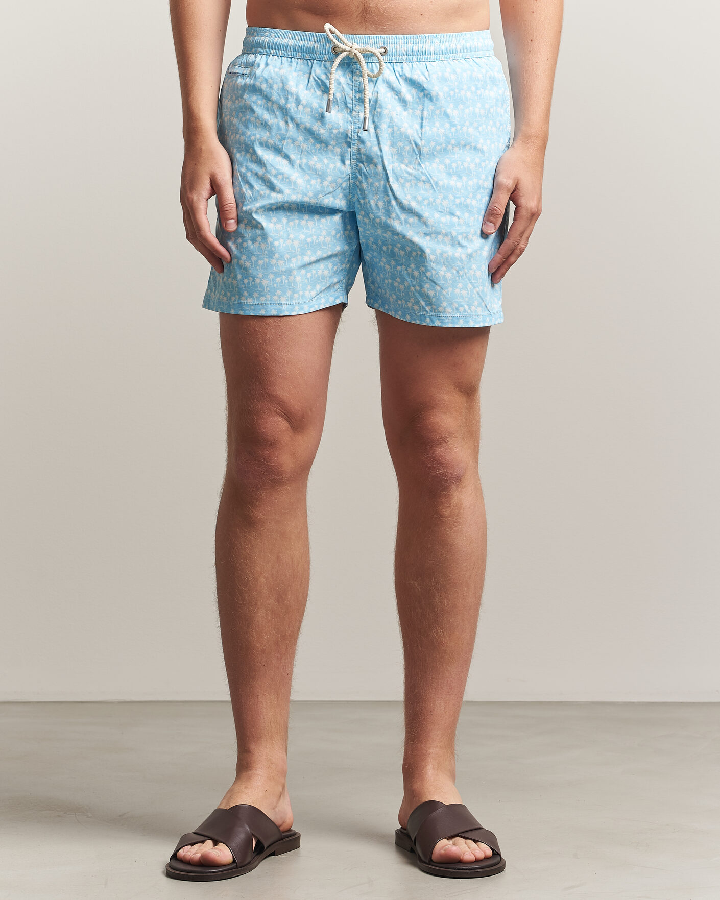 Herre | Badeshorts | MC2 Saint Barth | Printed Swim Shorts Blue Palms