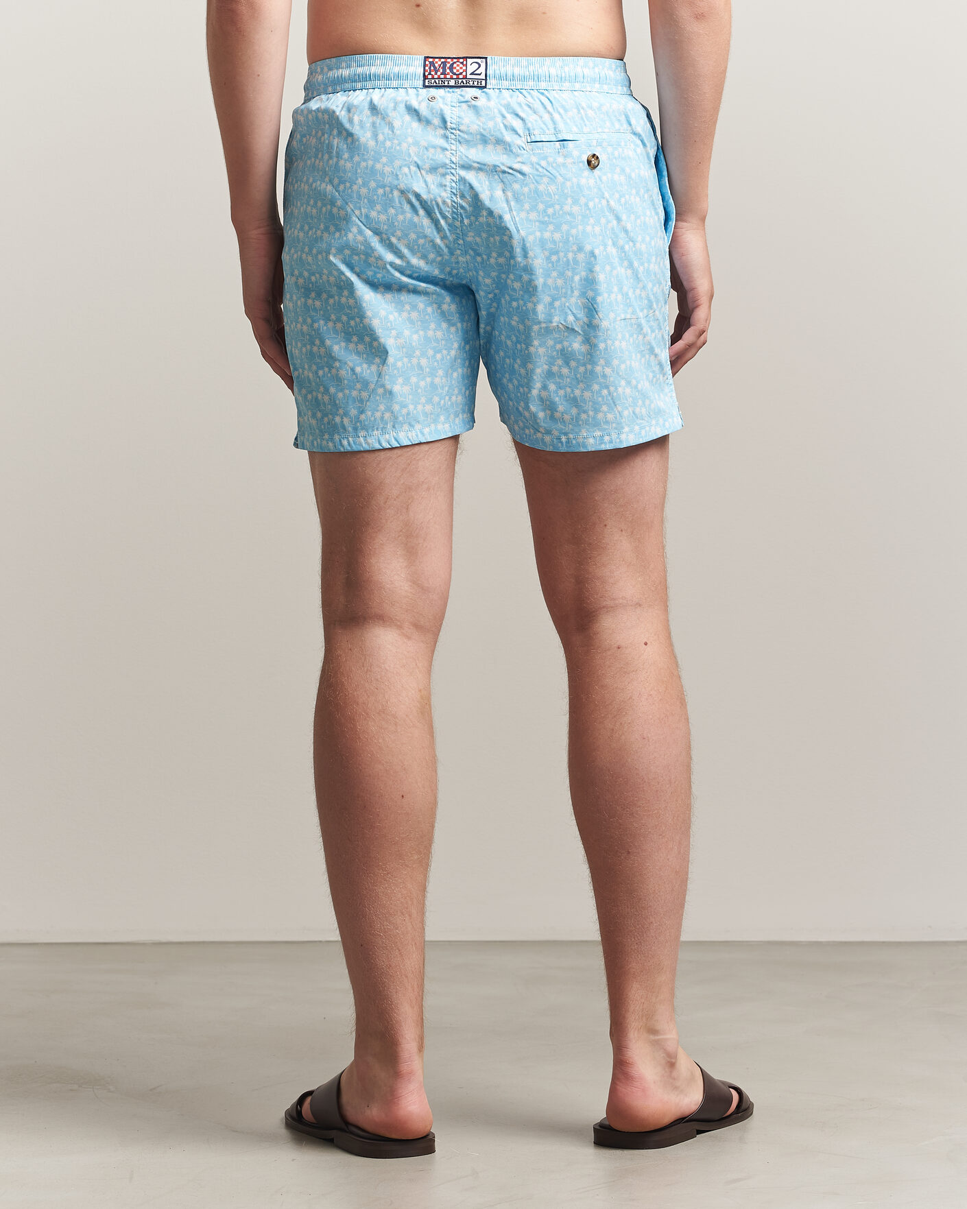 Herre | Badeshorts | MC2 Saint Barth | Printed Swim Shorts Blue Palms