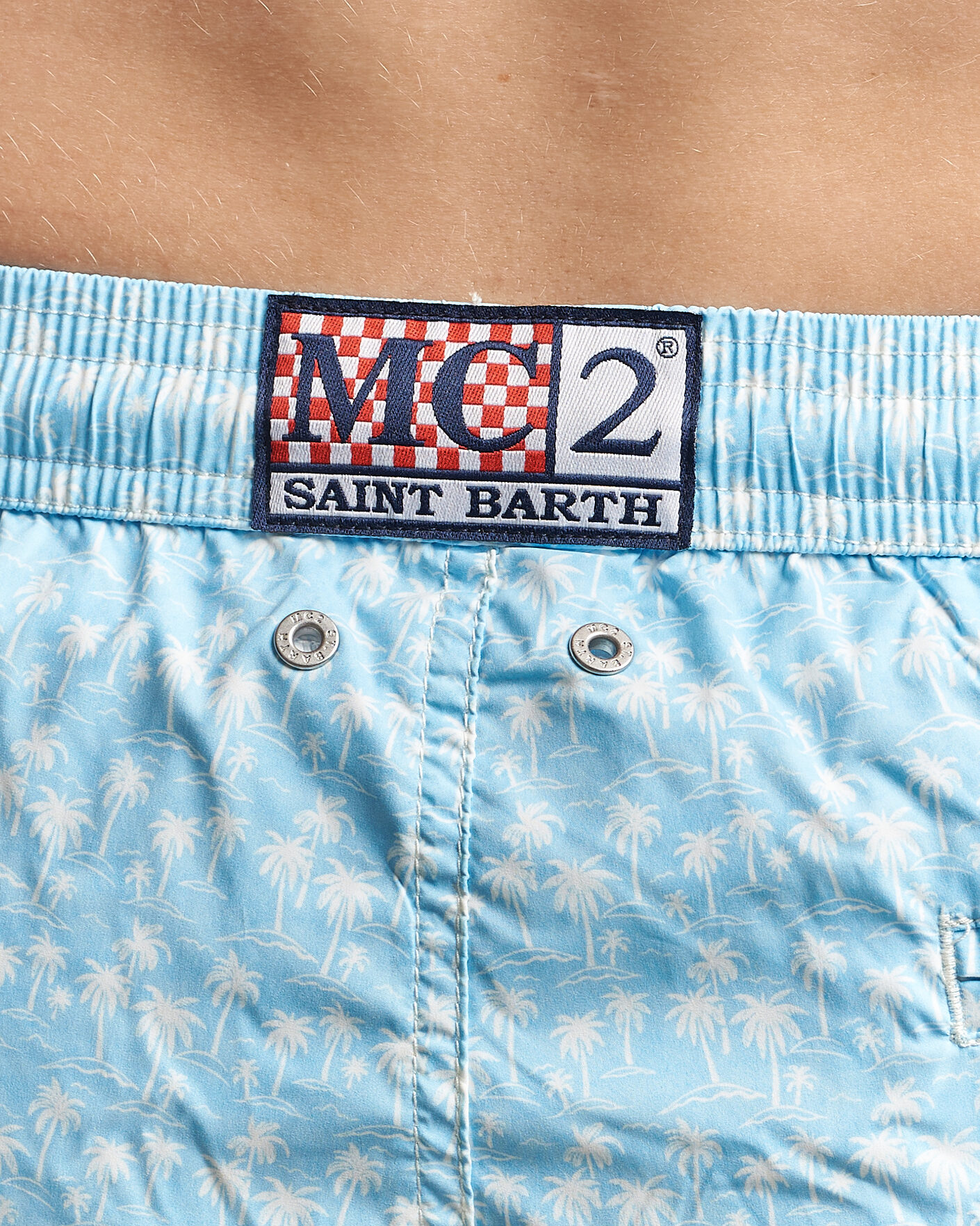 Herre | Badeshorts | MC2 Saint Barth | Printed Swim Shorts Blue Palms