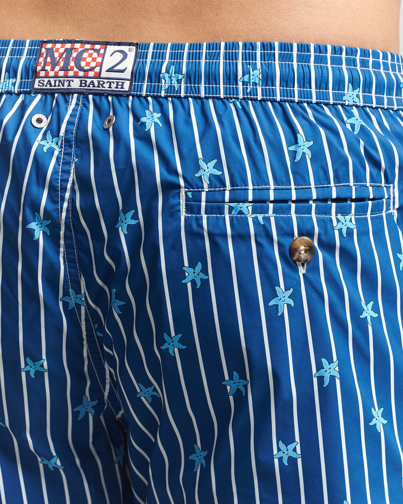 Herre | Badeshorts | MC2 Saint Barth | Printed Swim Shorts Blue Starfish
