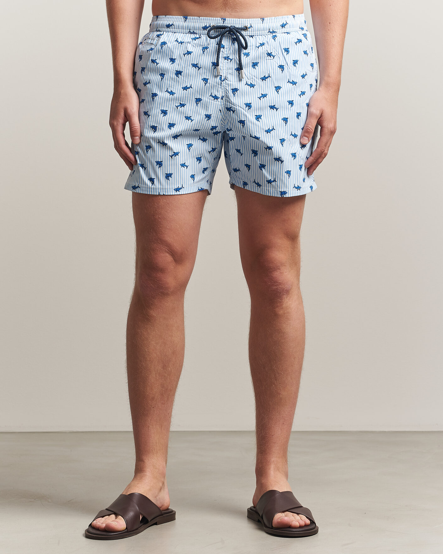 Herre | Badeshorts | MC2 Saint Barth | Printed Swim Shorts Blue Sharks