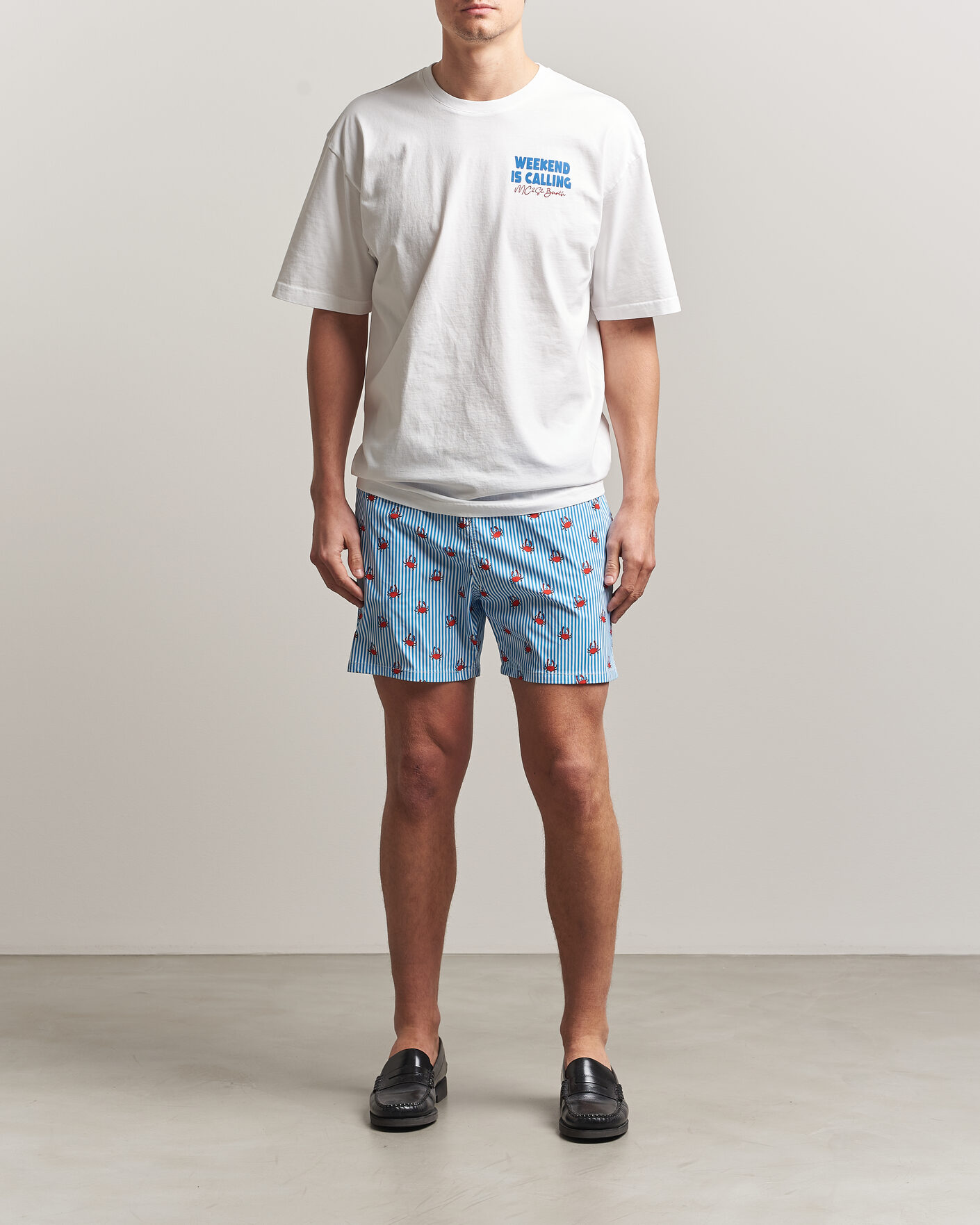Herre | Badeshorts | MC2 Saint Barth | Printed Swim Shorts Blue Crabs
