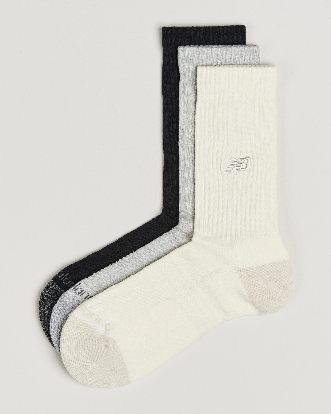 Herre | Undertøy | New Balance | 3-Pack Active Premium Crew Socks Black/White/Grey