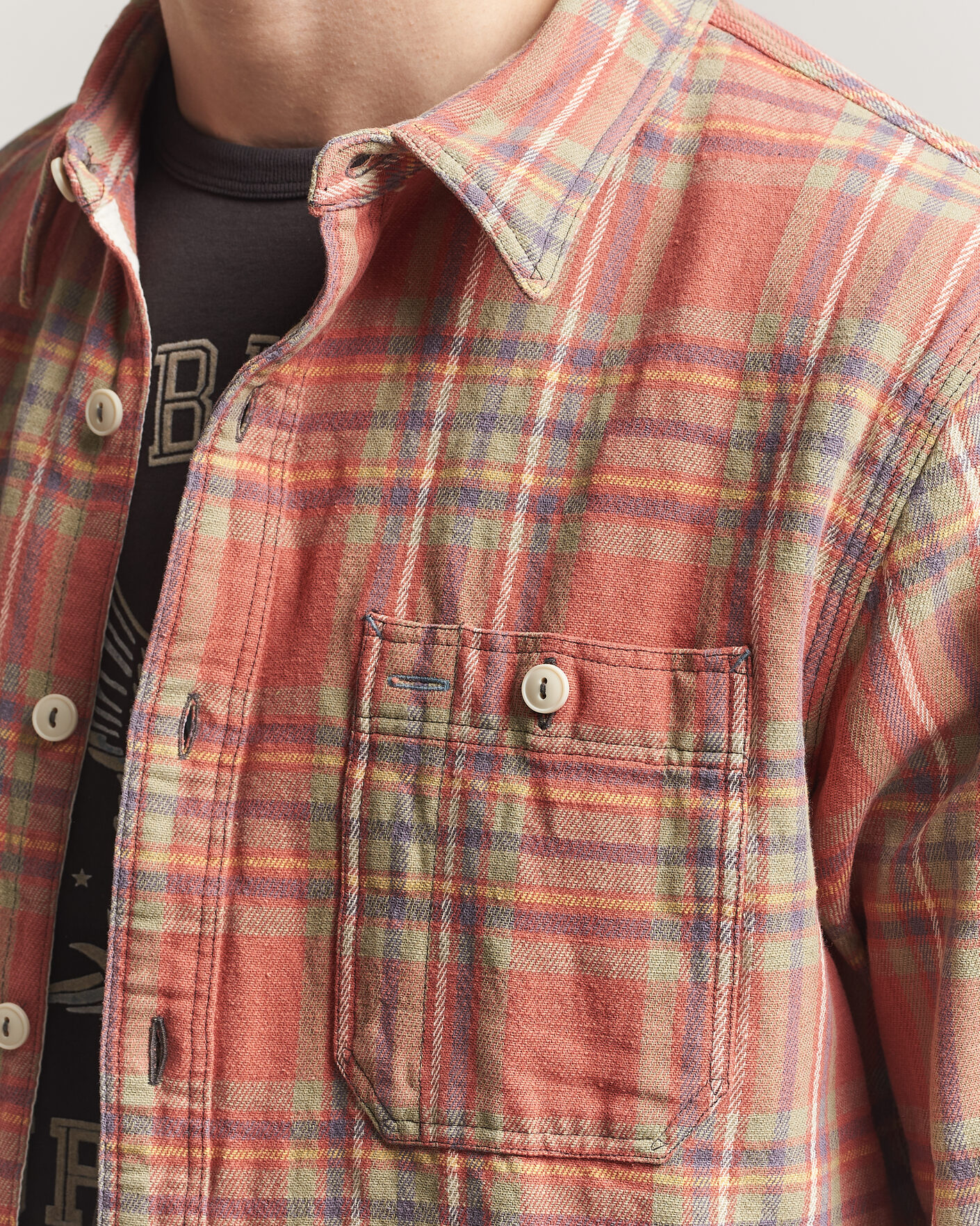 Herre | Skjorter | RRL | Cameron Double Pocket Shirt Red/Blue Check