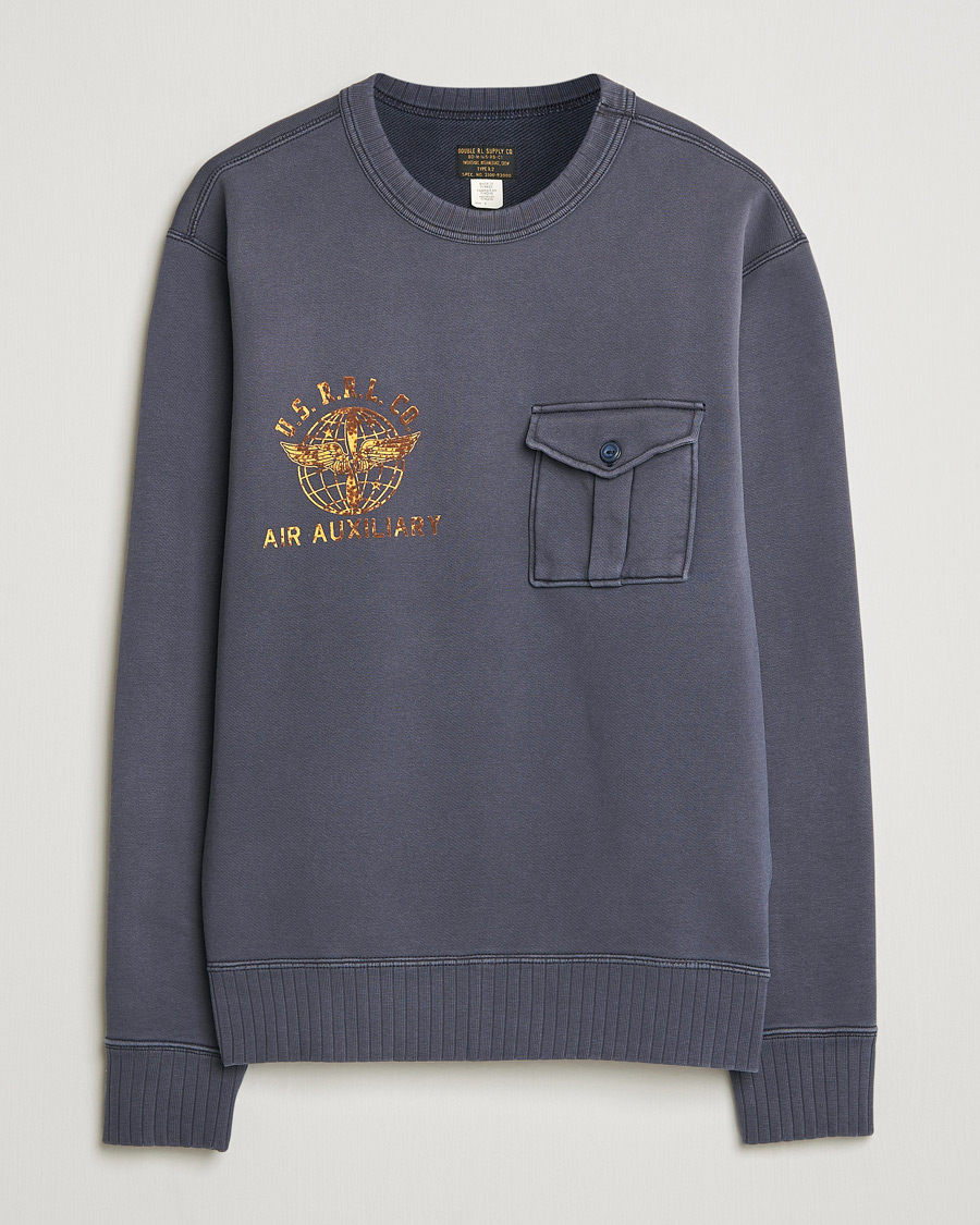 Herre | Gensere | RRL | Training Crew Sweatshirt Faded Blue