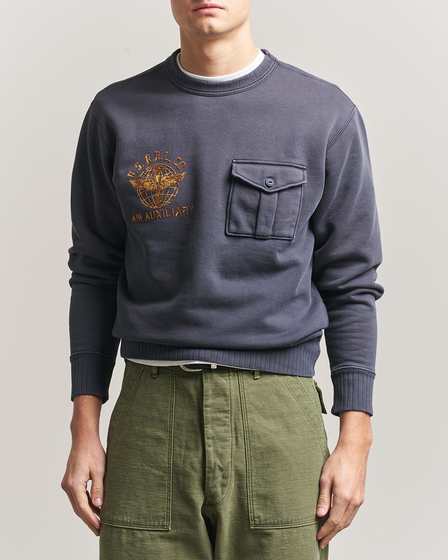 Herre | Gensere | RRL | Training Crew Sweatshirt Faded Blue