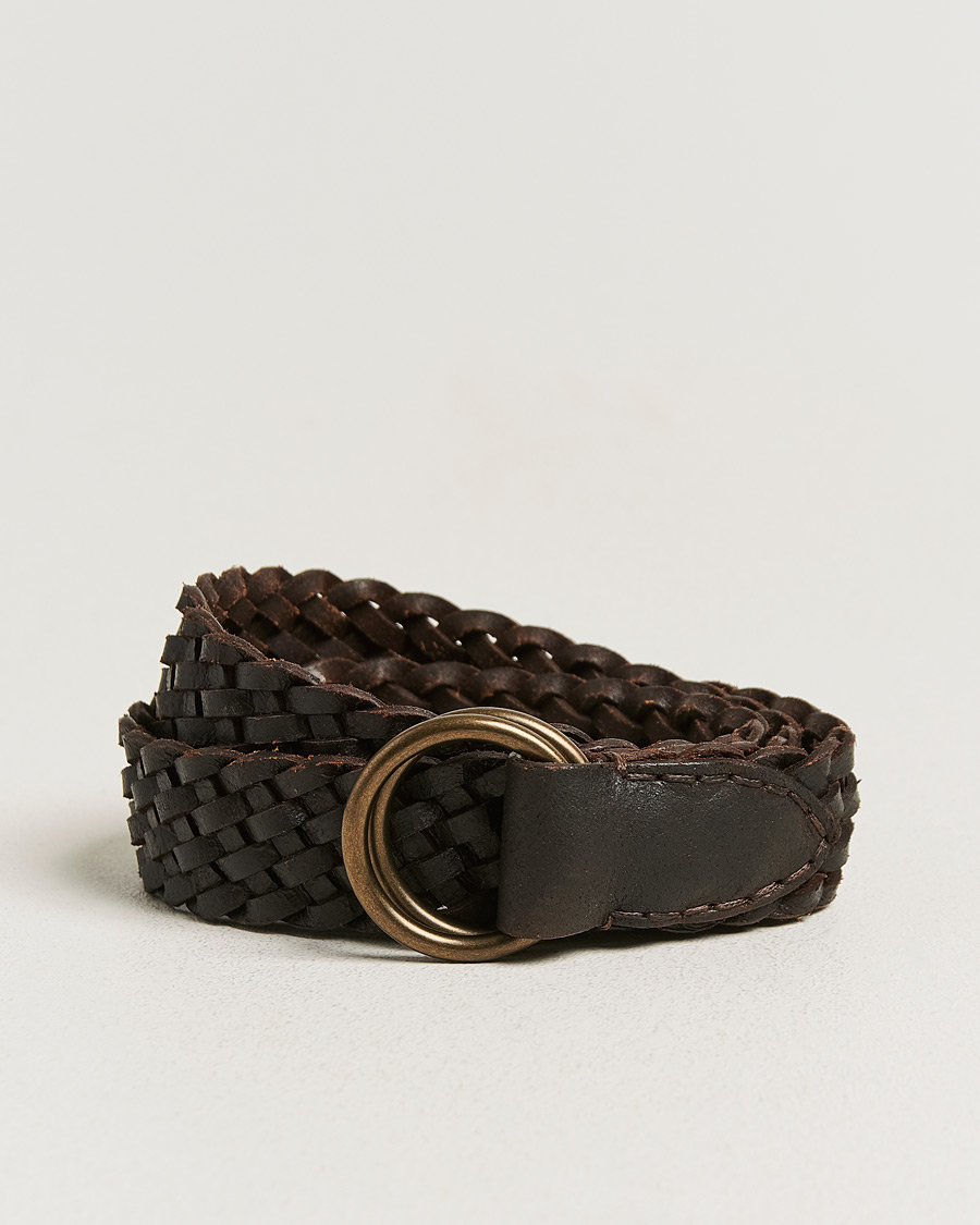 Herre | Belter | RRL | Braided Belt Dark Brown
