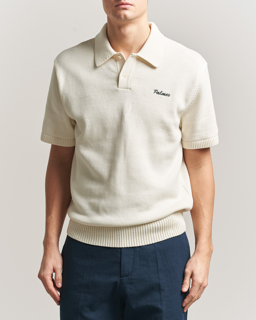Herre | Pikéer | Palmes | Cotton Knit Polo Off White