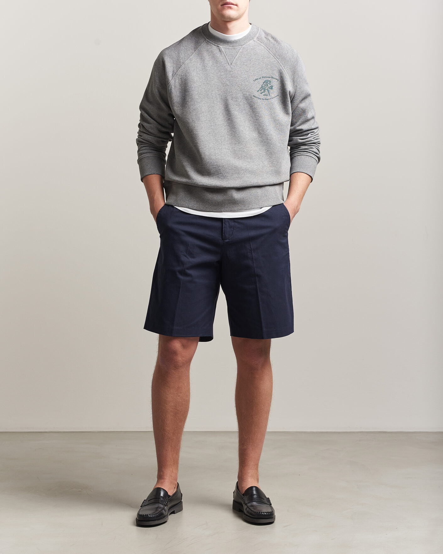 Herre | Gensere | Palmes | Lake Raglan Sweatshirt Grey Melange