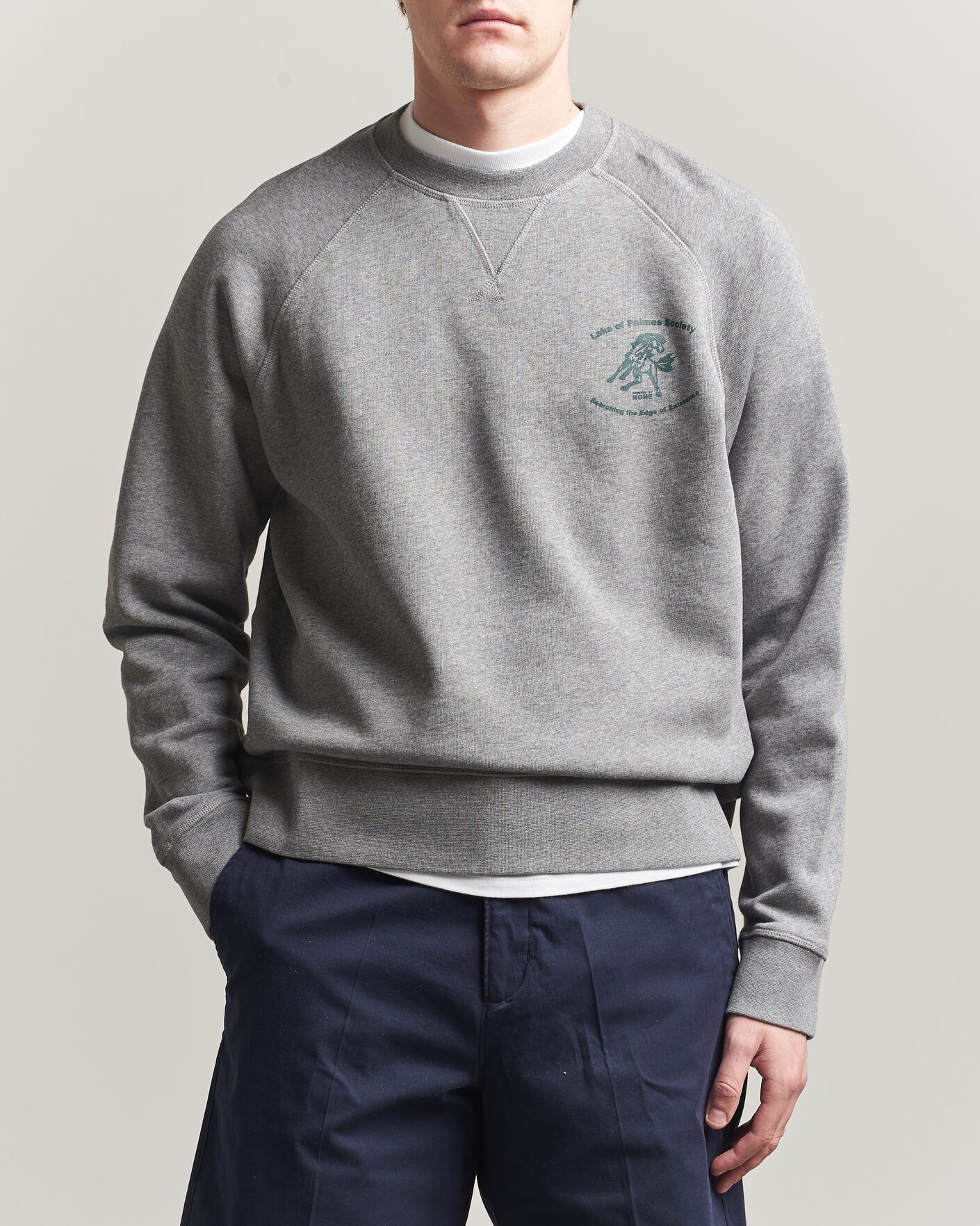 Herre | Gensere | Palmes | Lake Raglan Sweatshirt Grey Melange