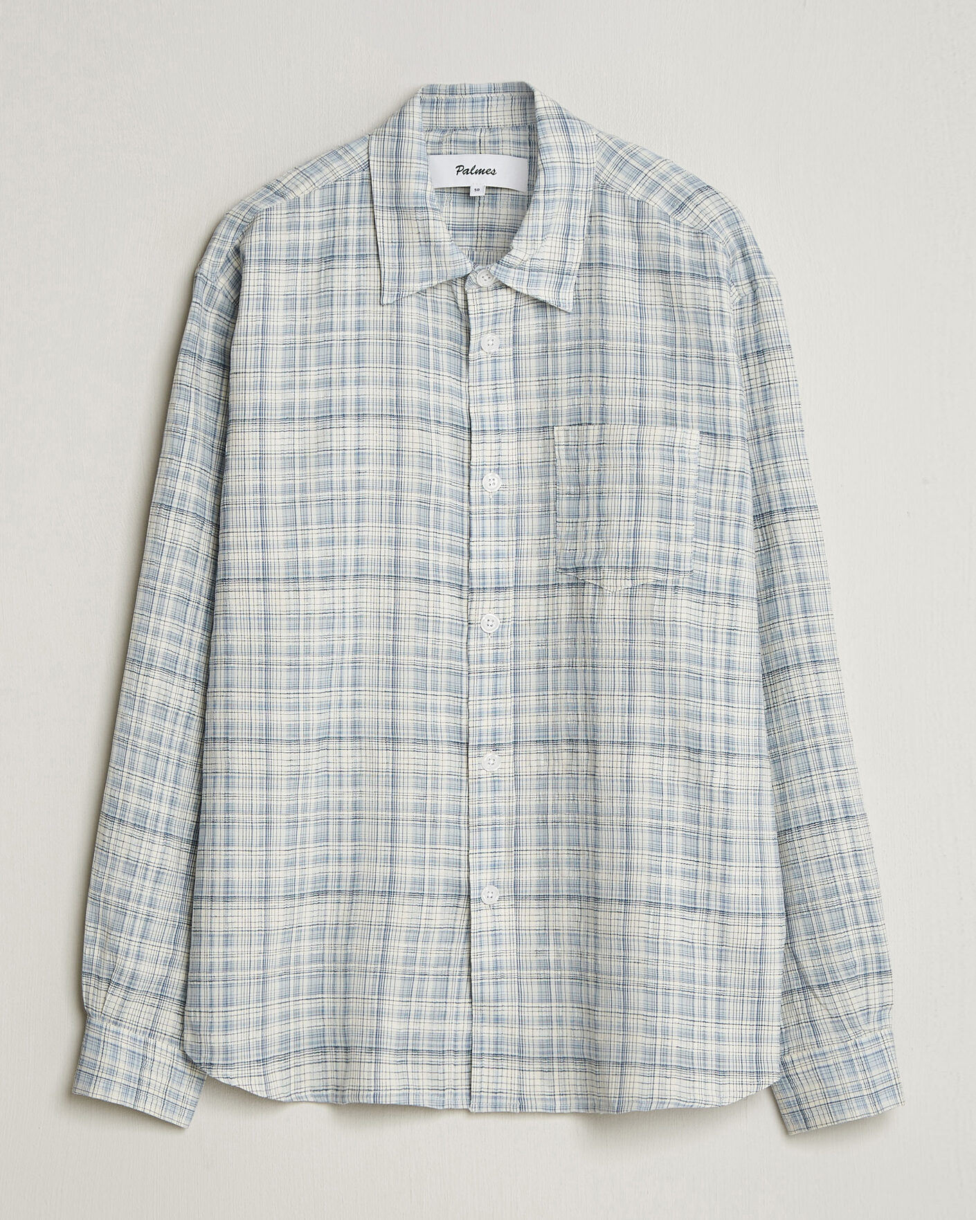 Herre | Skjorter | Palmes | Cotton/Linen Shirt Light Blue Check