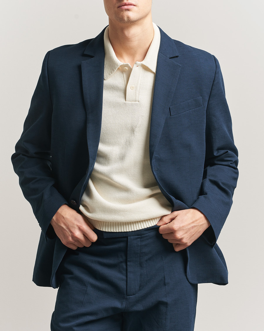 Herre | Dressjakker | Palmes | Single Breasted Cotton Blazer Navy