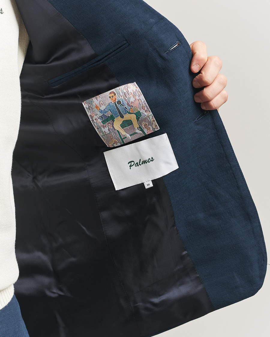 Herre | Dressjakker | Palmes | Single Breasted Cotton Blazer Navy