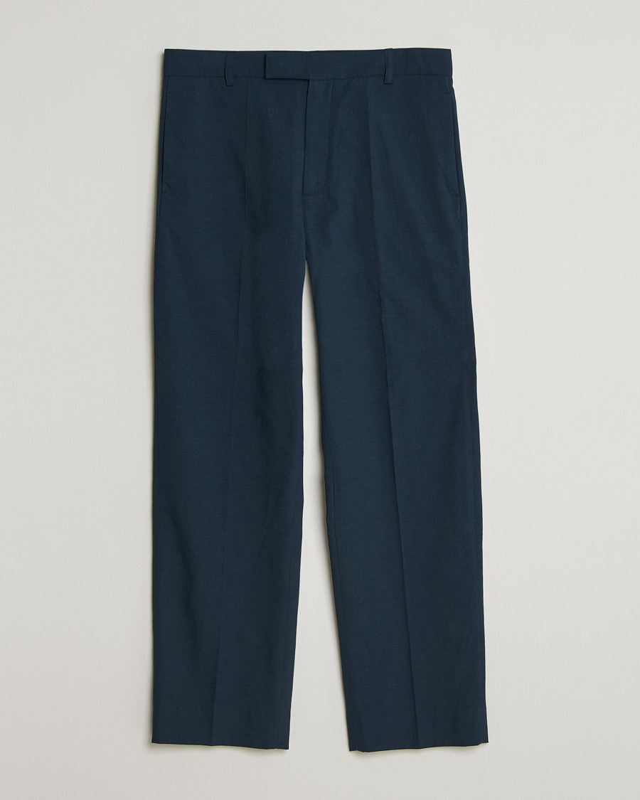 Herre | Bukser | Palmes | Pleated Cotton Trousers Navy