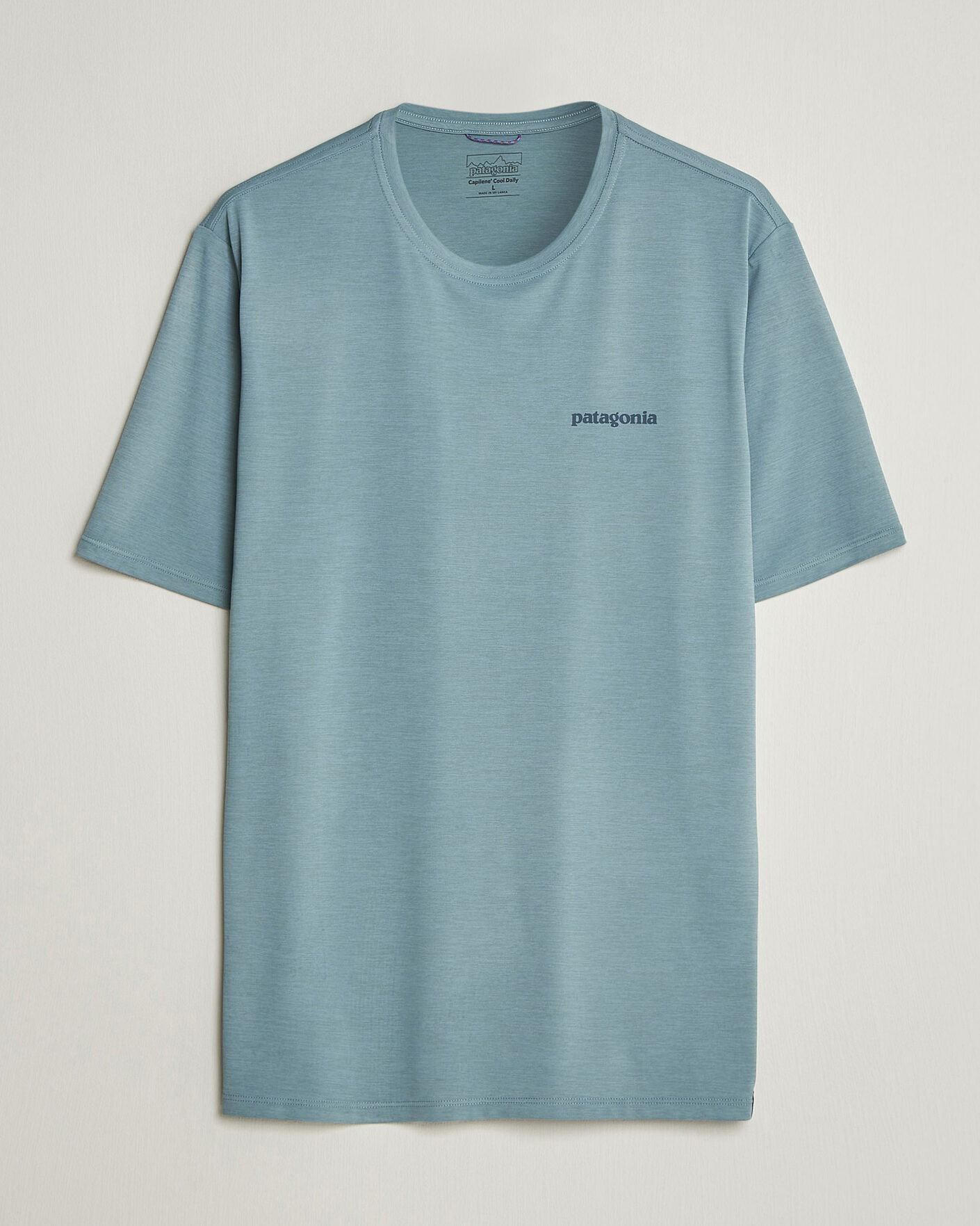Herre | T-Shirts | Patagonia | Cap Cool Daily Logo T-Shirt Blue Sage