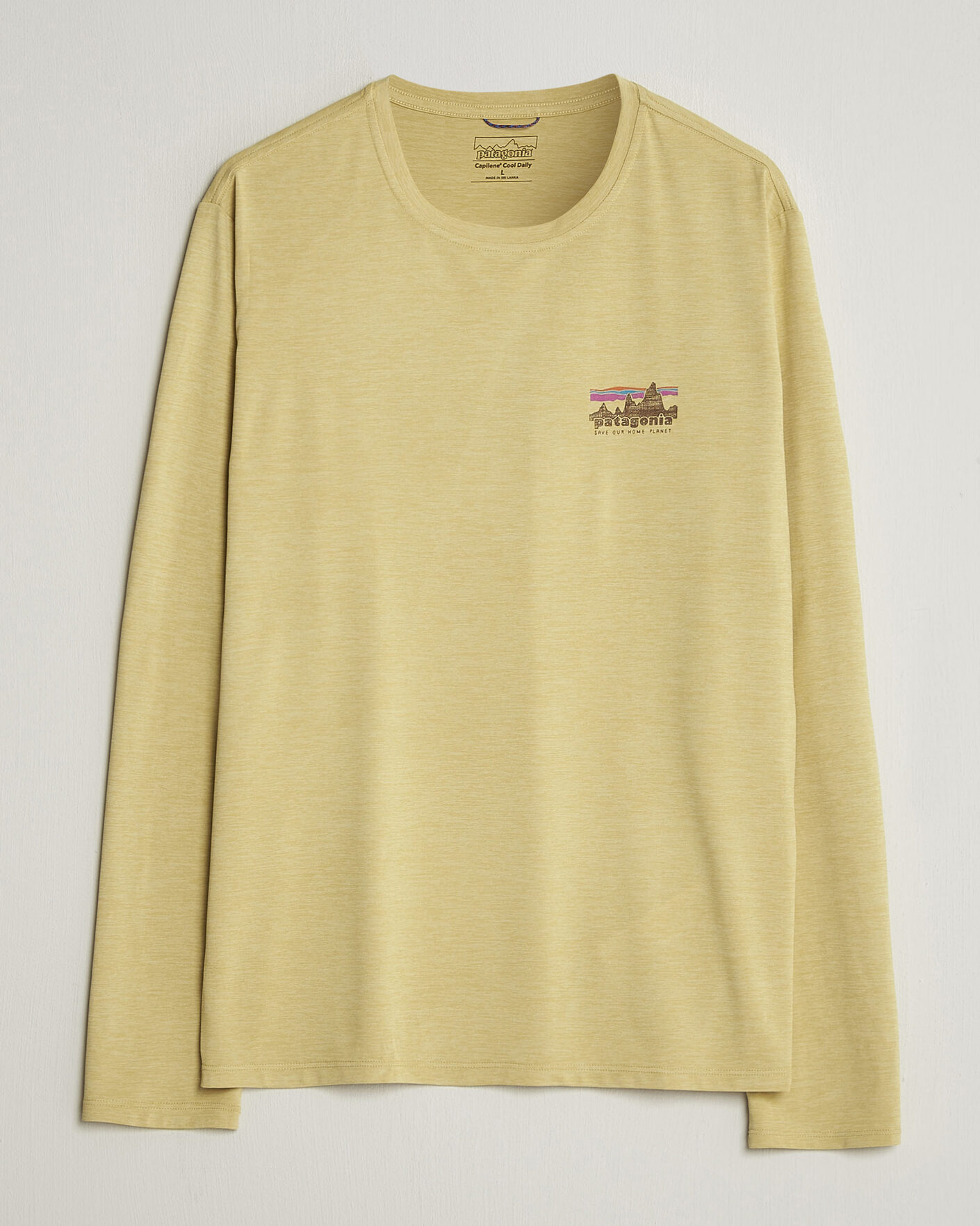 Herre | T-Shirts | Patagonia | 73 Skyline Cap Cool Daily Long Sleeve T-Shirt Yellow