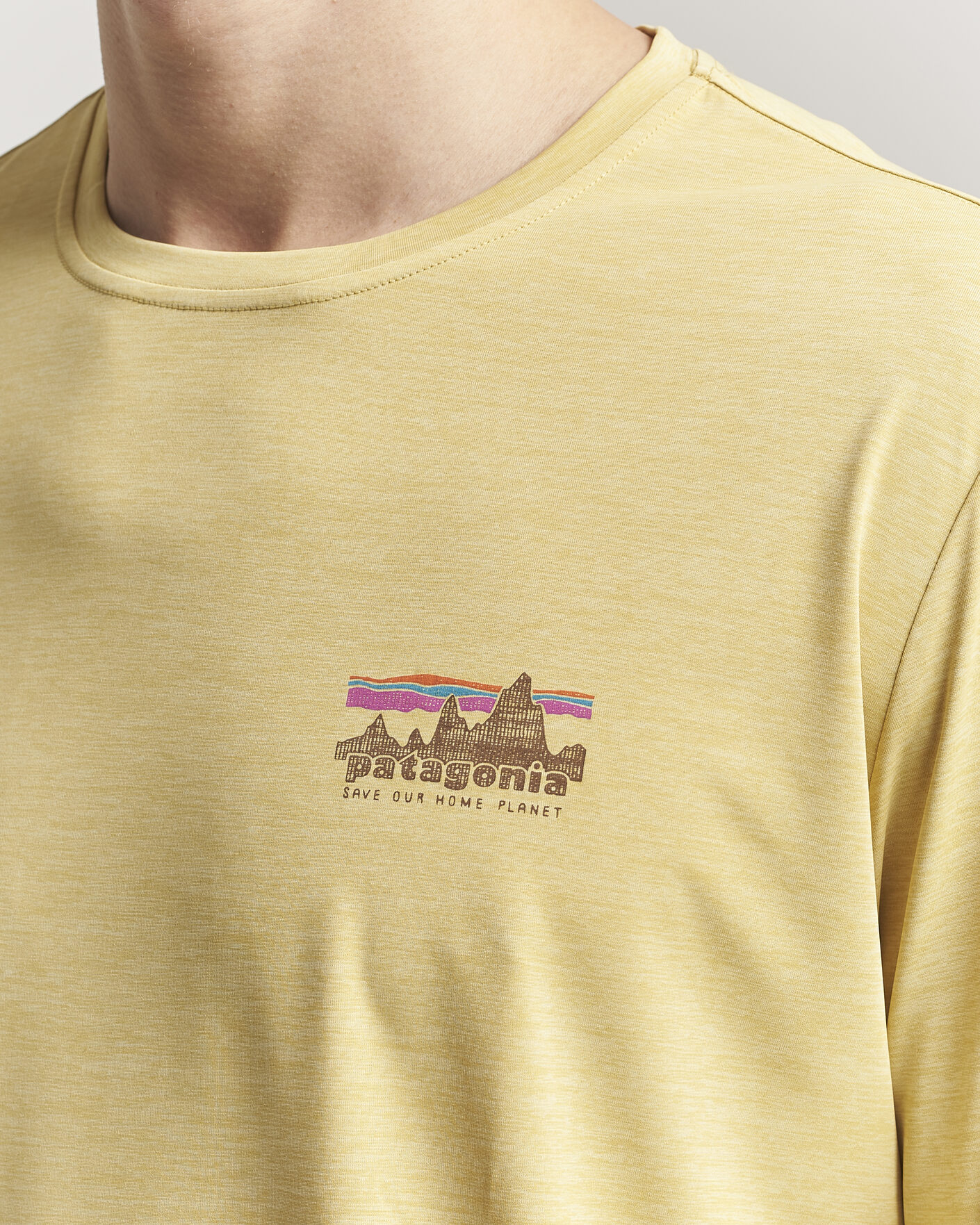 Herre | T-Shirts | Patagonia | 73 Skyline Cap Cool Daily Long Sleeve T-Shirt Yellow