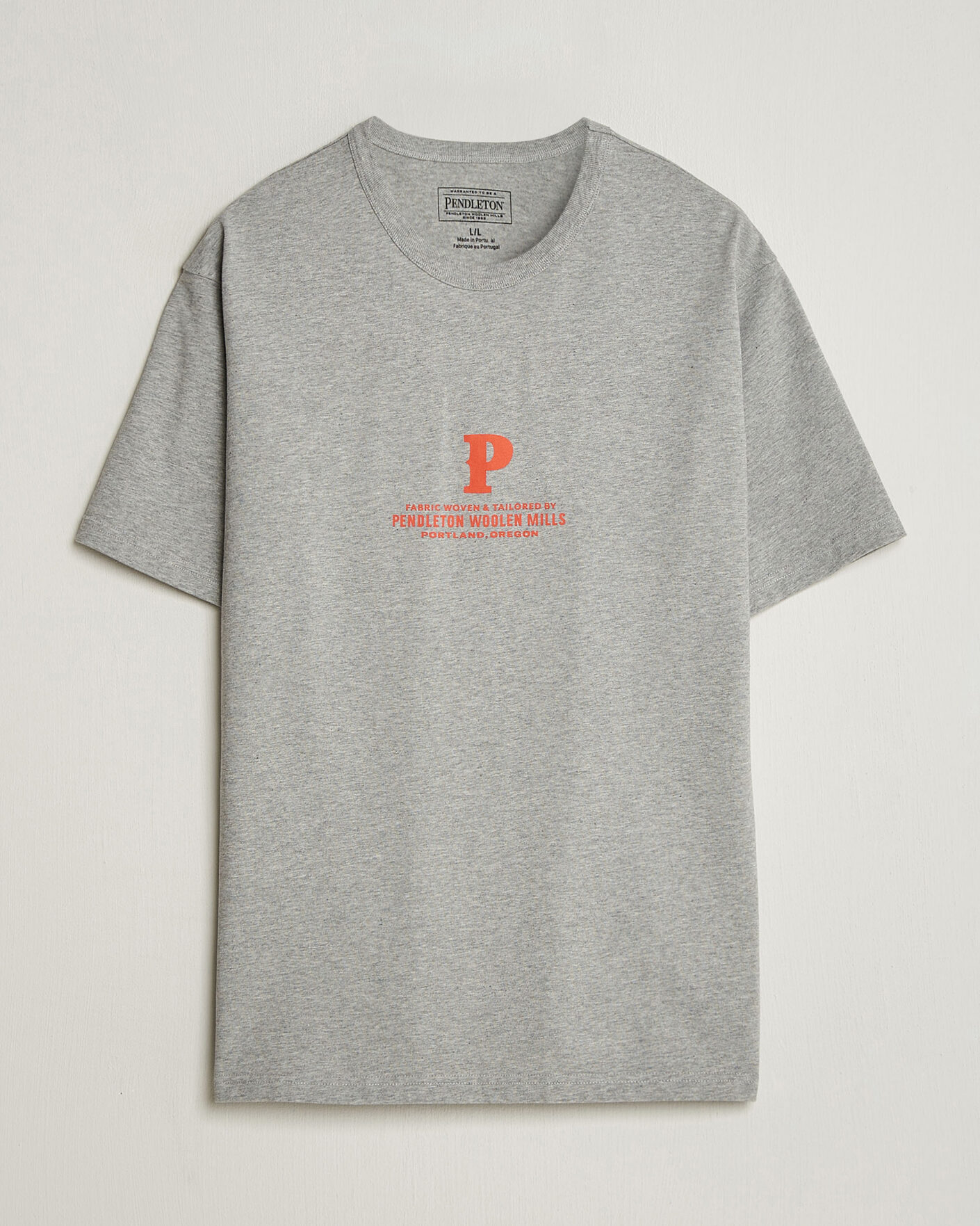 Herre | T-Shirts | Pendleton | Heavyweight P Tee Ash Heather Grey