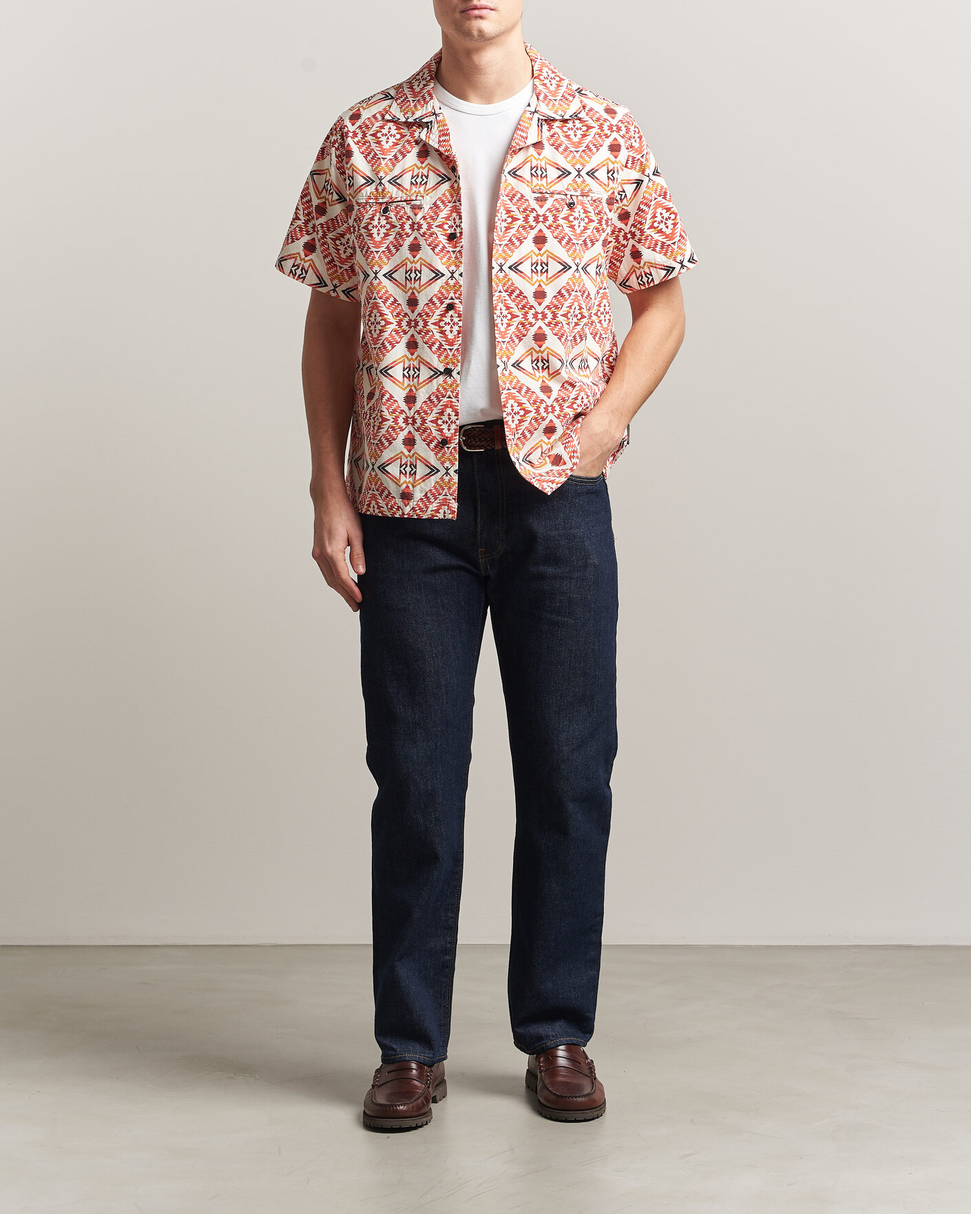 Herre | Skjorter | Pendleton | Camp Shirt Thunder Earthquake/Cream