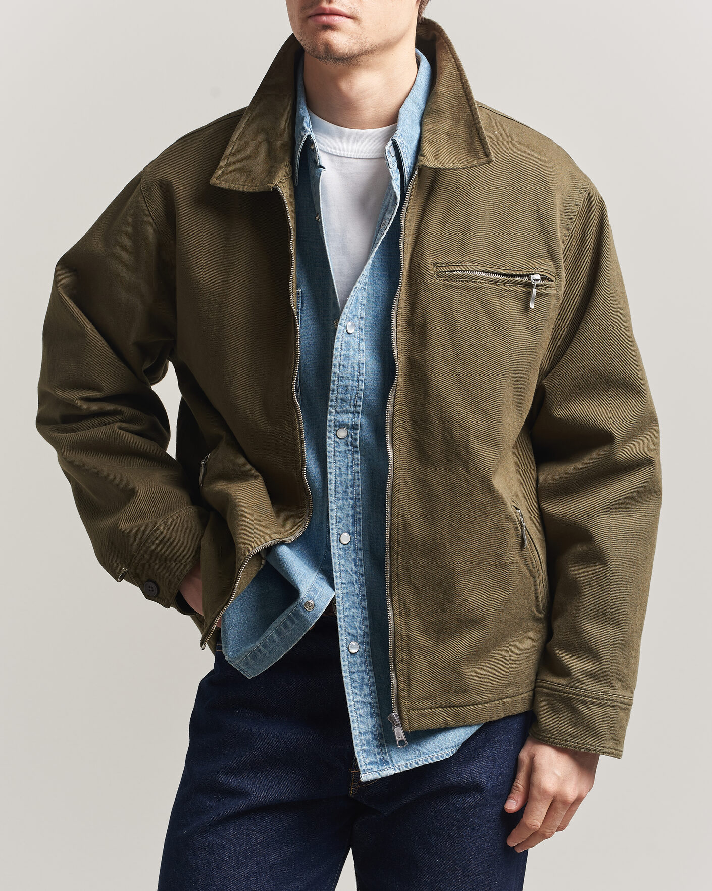 Herre | Jakker | Pendleton | Blandet Lined Bomber Jacket Sage