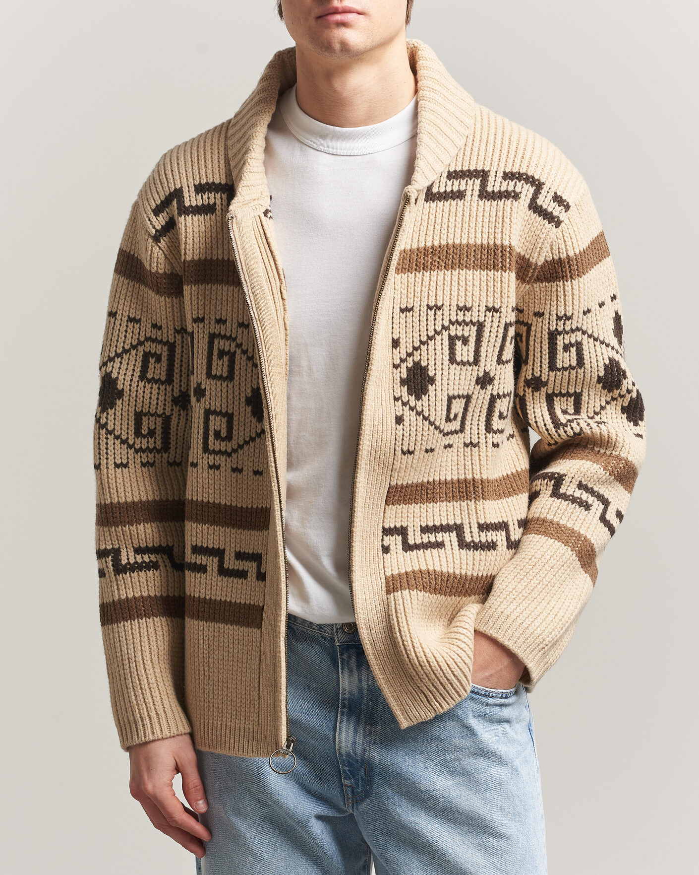 Herre | Gensere | Pendleton | Original Westerley Cardigan Tan/Brown