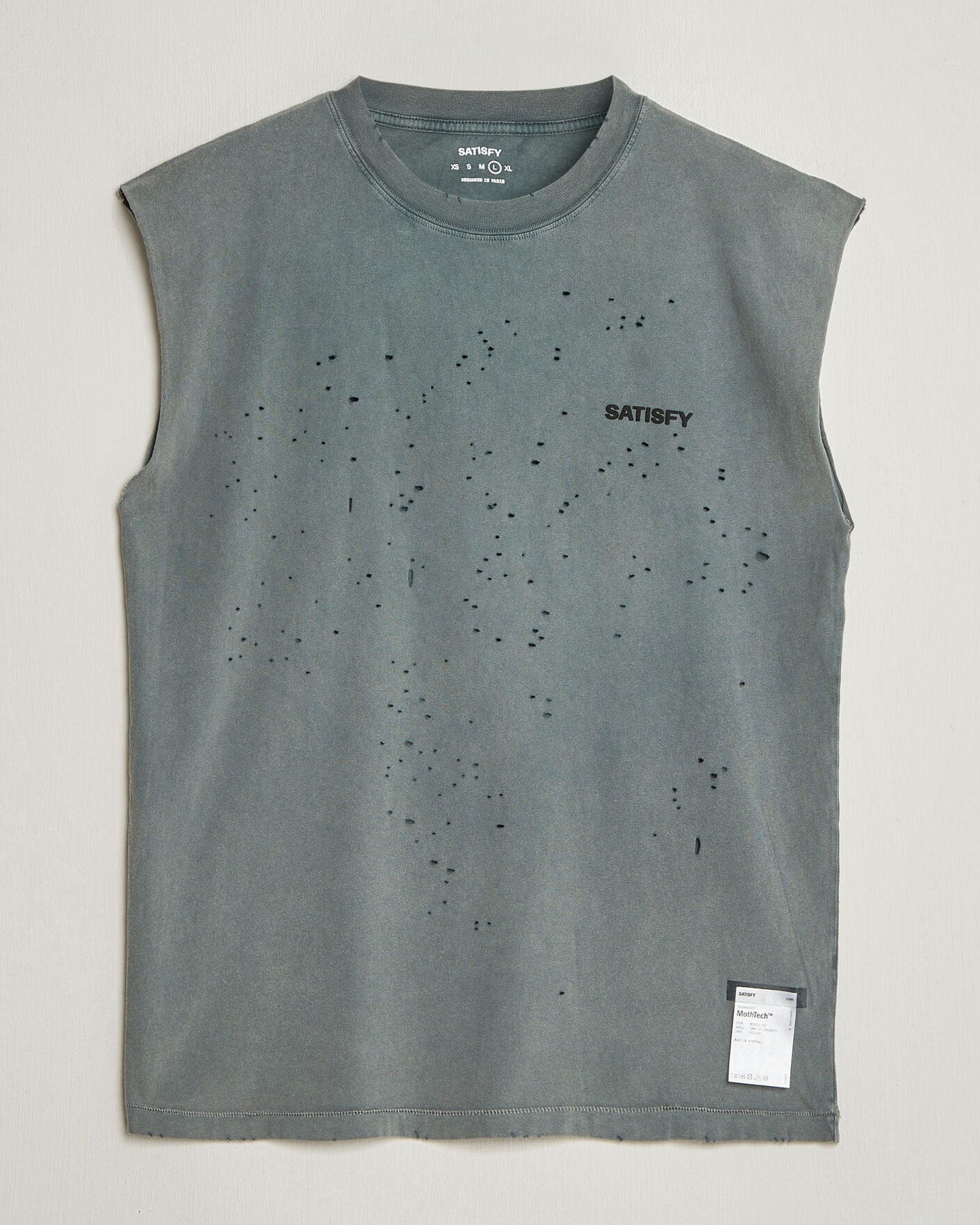 Herre | T-Shirts | Satisfy | MothTech Muscle Tee Faded Black