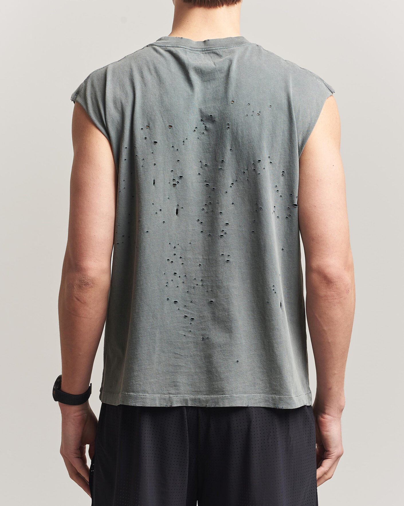 Herre | T-Shirts | Satisfy | MothTech Muscle Tee Faded Black