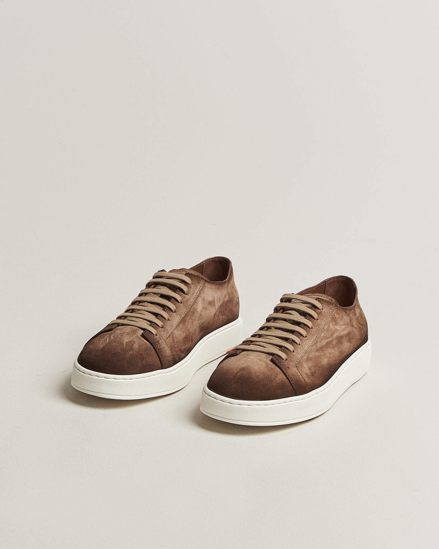 Herre | Sneakers | Santoni | Cleanic Silk Suede Sneakers Dark Brown