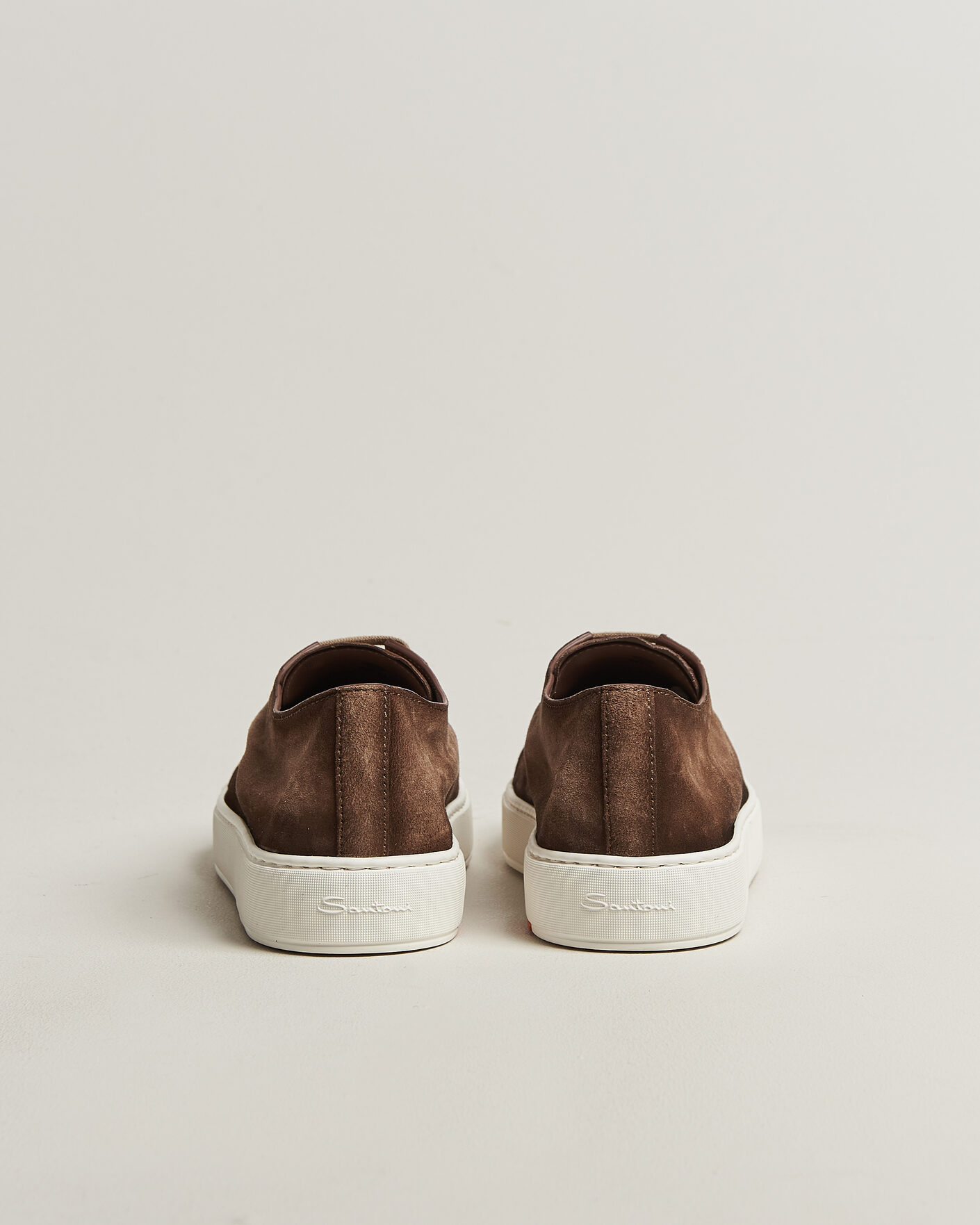 Herre | Sneakers | Santoni | Cleanic Silk Suede Sneakers Dark Brown