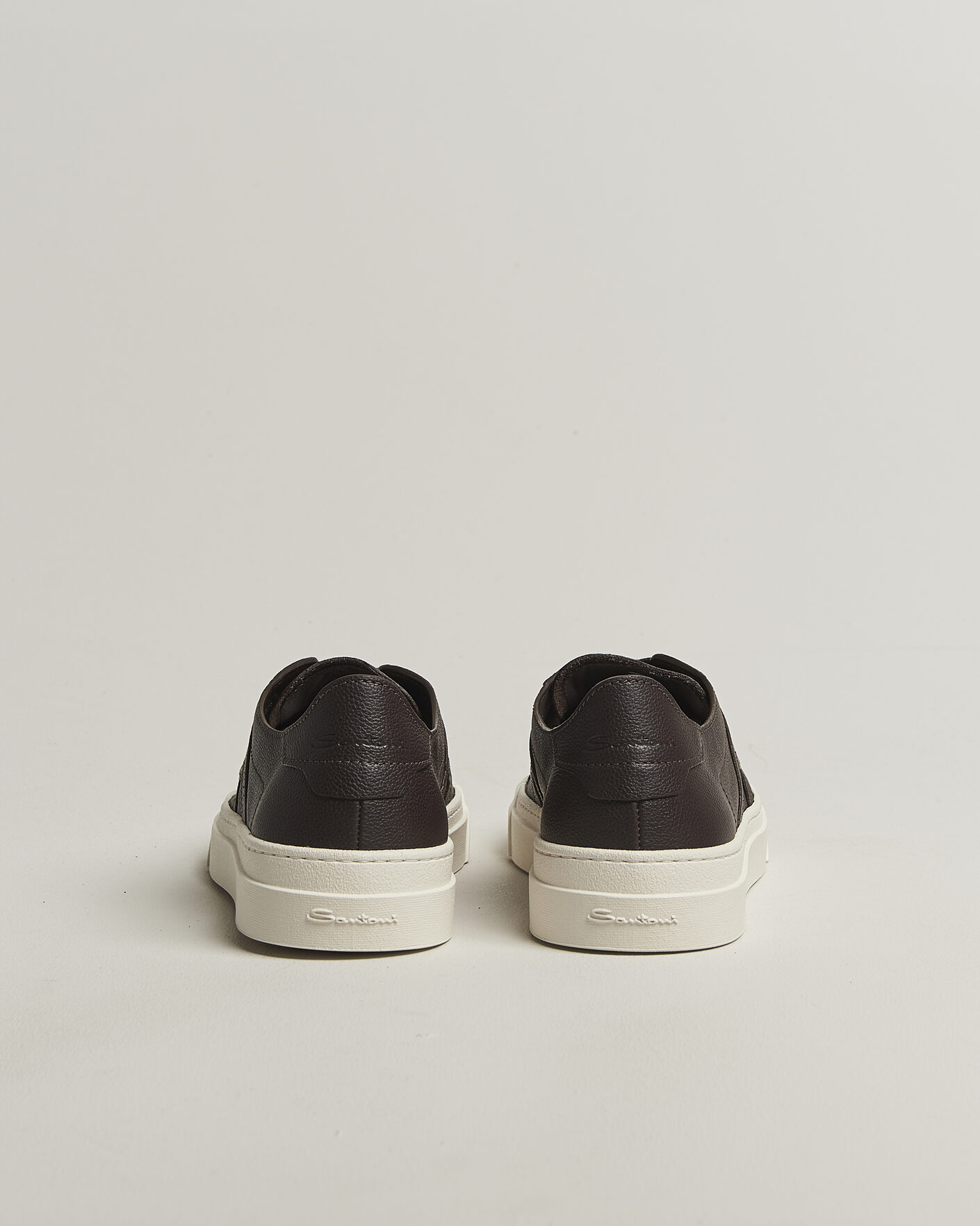 Herre | Sneakers | Santoni | Double Buckle Sneakers Dark Brown Calf